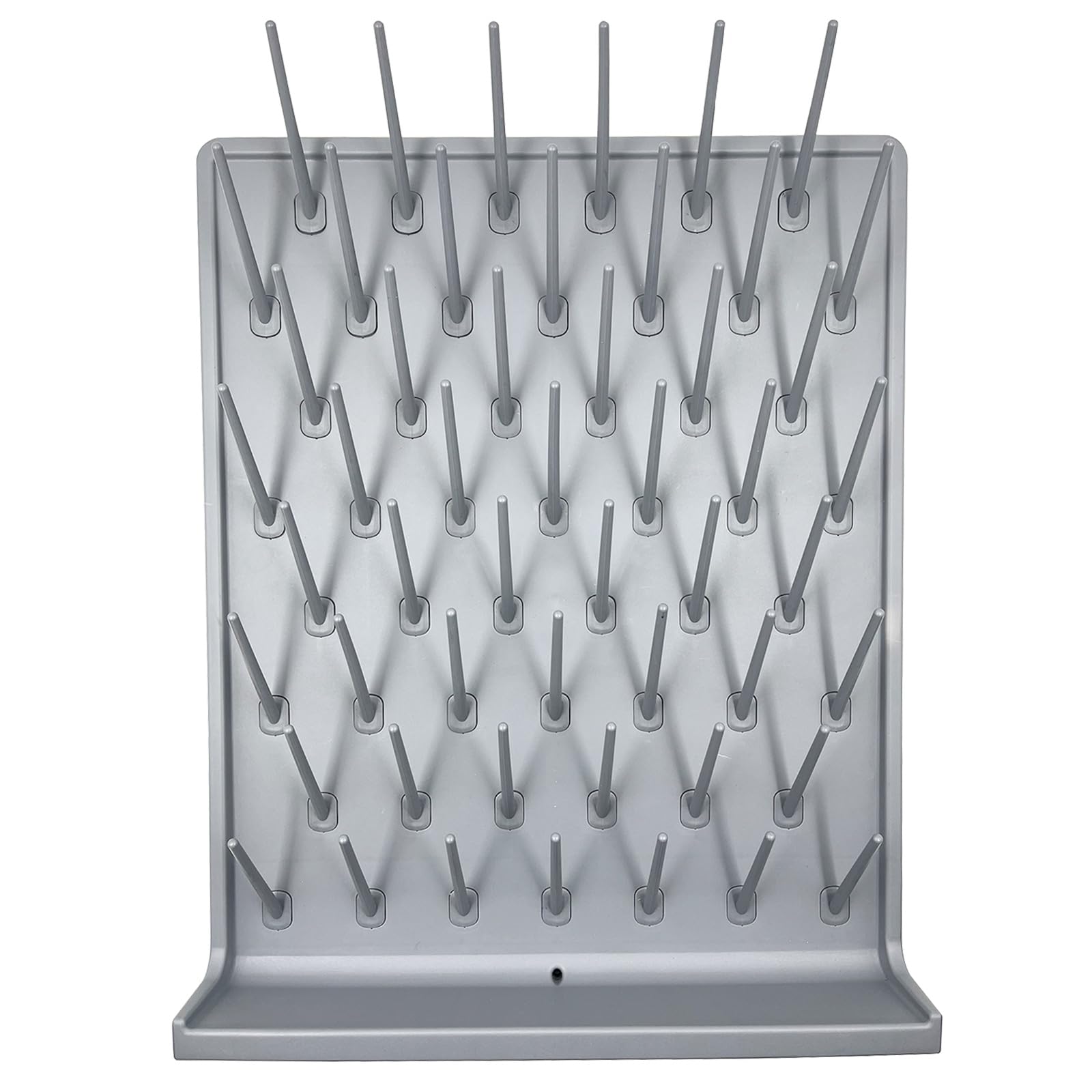 52-Peg Lab Drying Rack - Wall Mount Grey Laboratory Cabinet for Glassware & Utensils | Durable School Science Equipment with Hidden Installation | Perfect for Chemistry Labs & Classroom Cleaning Stations
