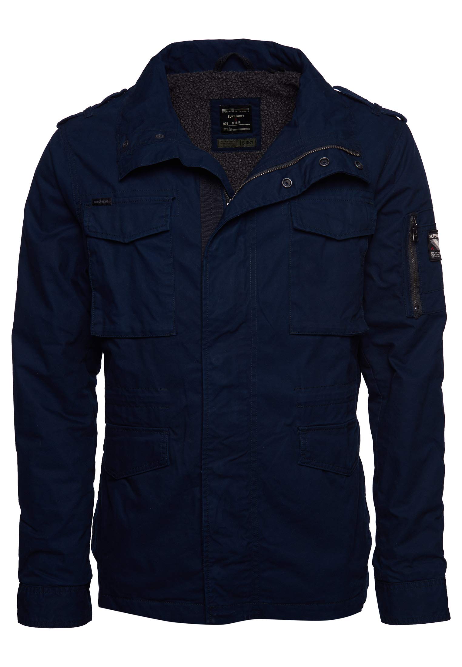 Superdry Men's Classic Rookie Jacket - Waterproof Windbreaker with Zip & Snap Button Closure, 7 Functional Pockets | Perfect for Outdoor Activities, Hiking, and Casual Wear