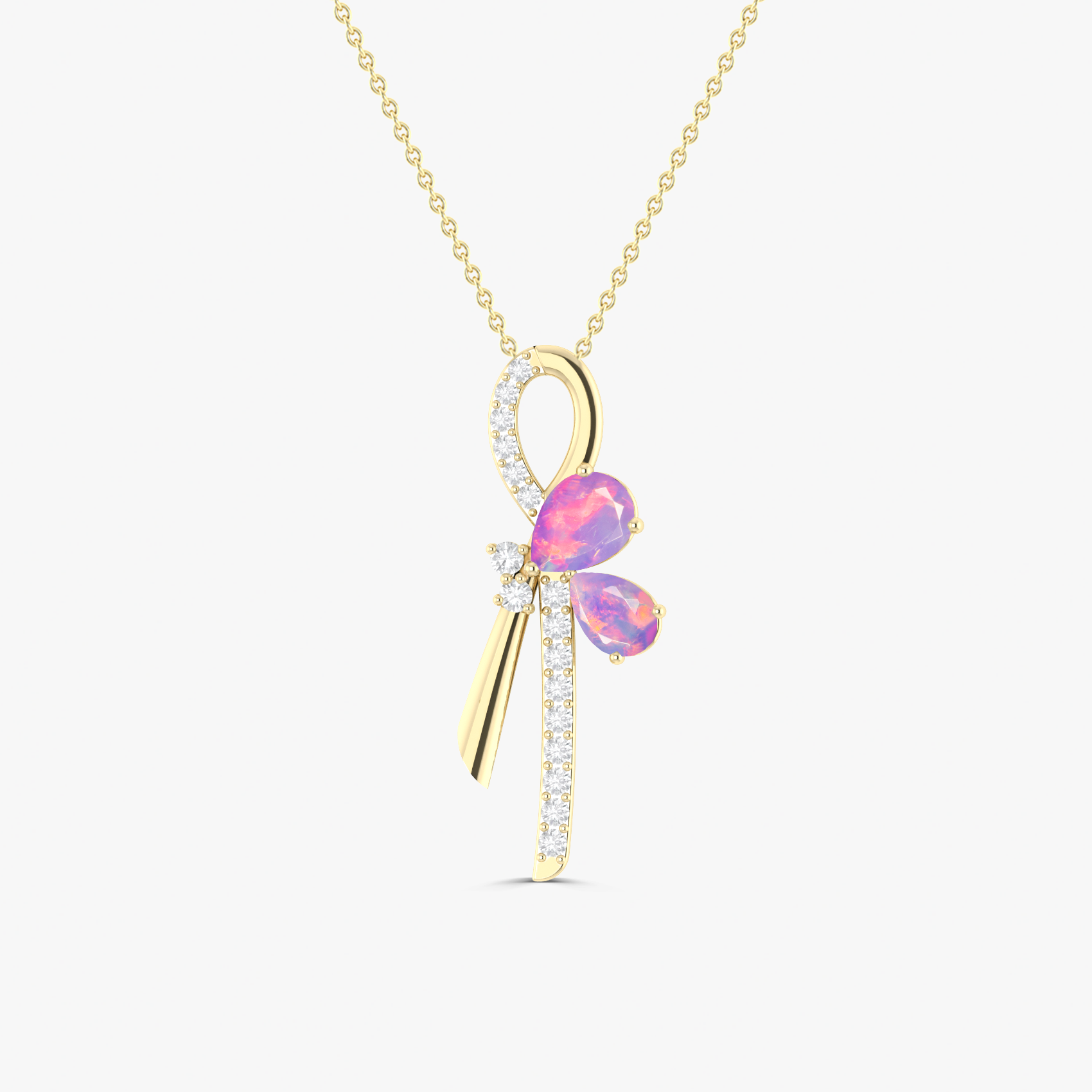 Natural Lavender Opal Knot Charm Pendant Necklace - Elegant Bohemian Jewelry for Women, Perfect for Weddings & Special Occasions