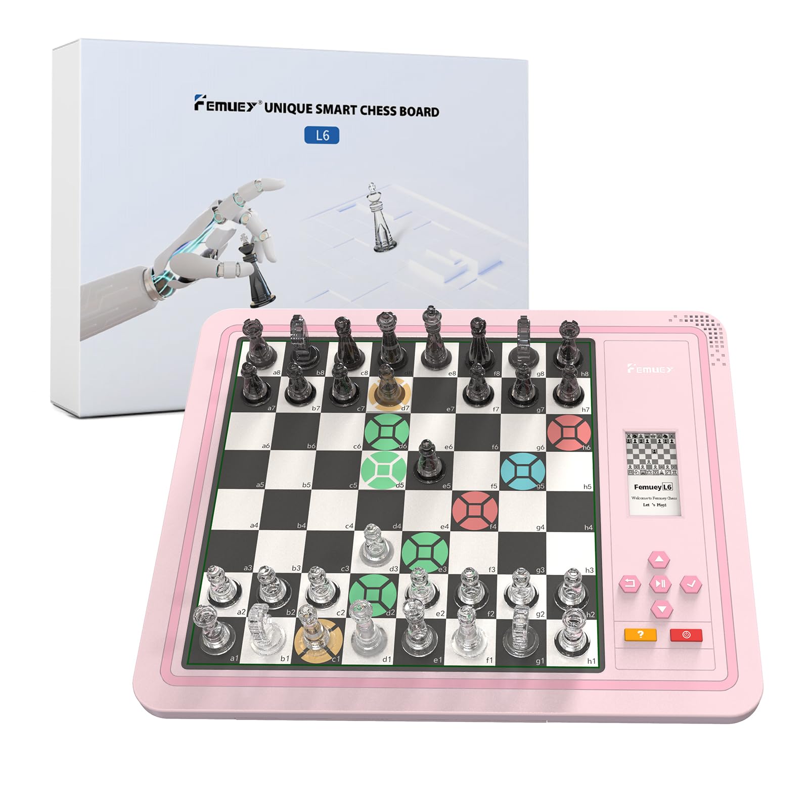 Electronic Chess Set with Computer Opponent - LED Smart Chess Board Game with Built-in Battery for Play & Practice | Perfect for Home, Office & Travel