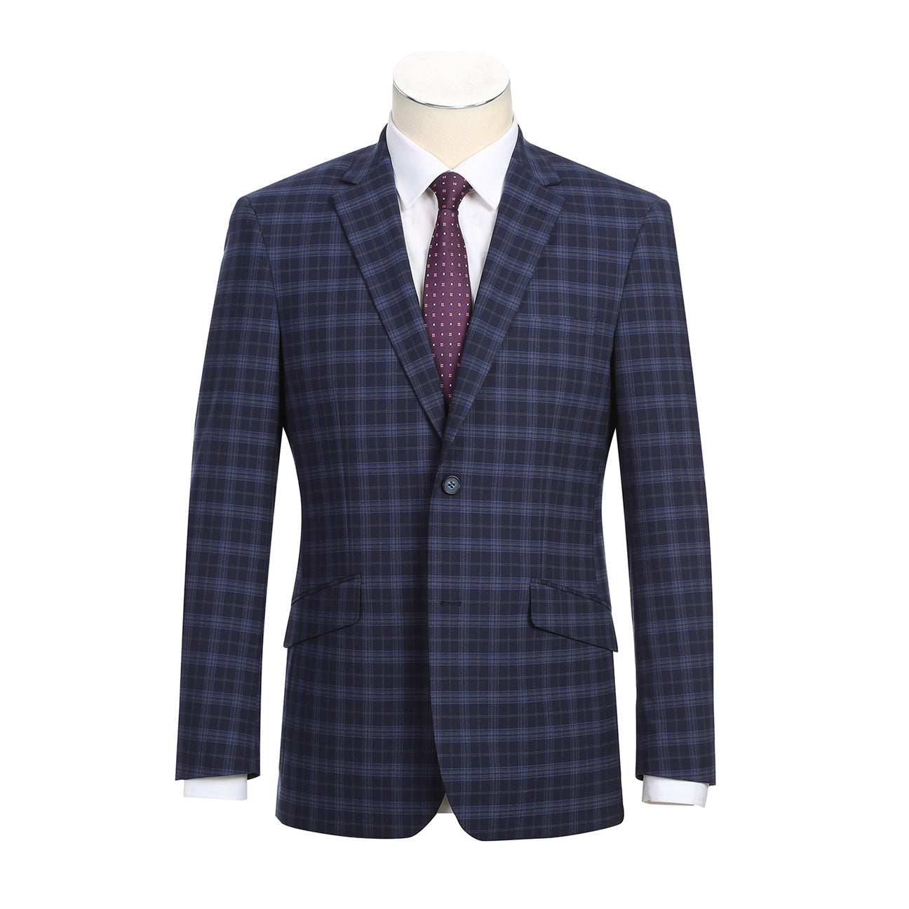 Alessandro Vitello by Renoir Slim Fit Men's Navy Blue Suit Size 32 - Premium Tailored Business Attire for Weddings, Office & Formal Events