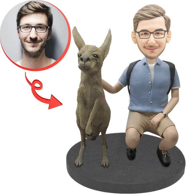 Custom Men and Kangaroos Bobblehead - Personalized Figurine Gift for Sports Fans, Collectors & Office Decor | Fun Novelty Item for Birthdays, Anniversaries & Home Display
