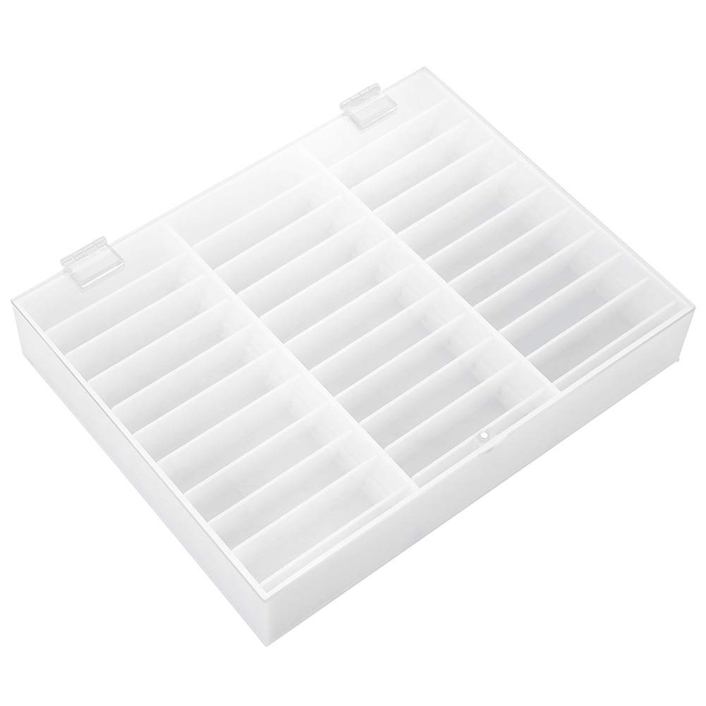 Professional Nail Art Display Case - Empty Nail Tips Storage Organizer Box with Cover for Salon & Home Use - Fake Nail Display & Storage Solution (White) - Perfect for Nail Technicians, DIY Enthusiasts & Beauty Professionals