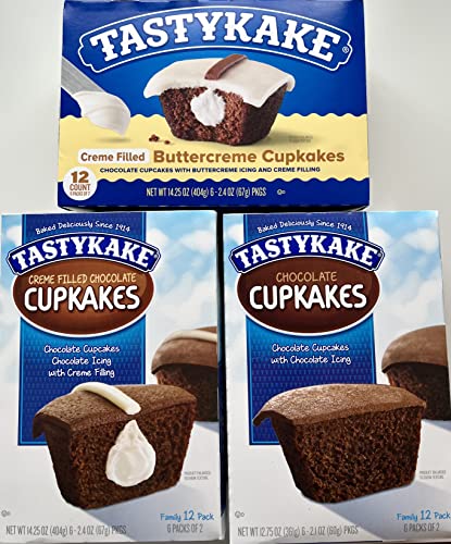 Delicious Tastykake Cupcakes Variety Pack - 3 Box Bundle | Perfect for Parties, Snacks & Gifts