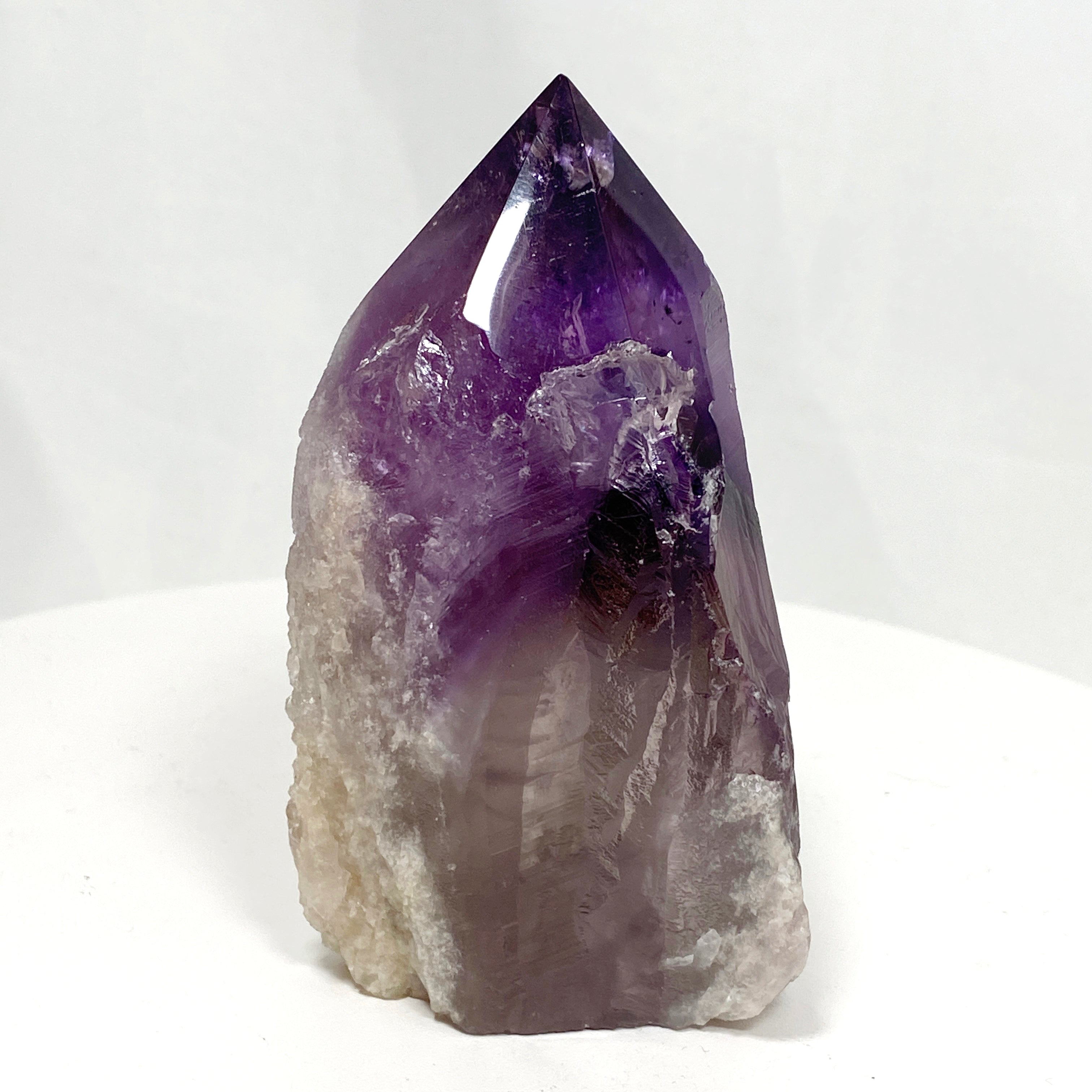 Natural Amethyst Semi-Polished Point Crystal - Healing Stone for Meditation, Reiki & Home Decor (AMP 02) | Spiritual Gifts & Energy Cleansing