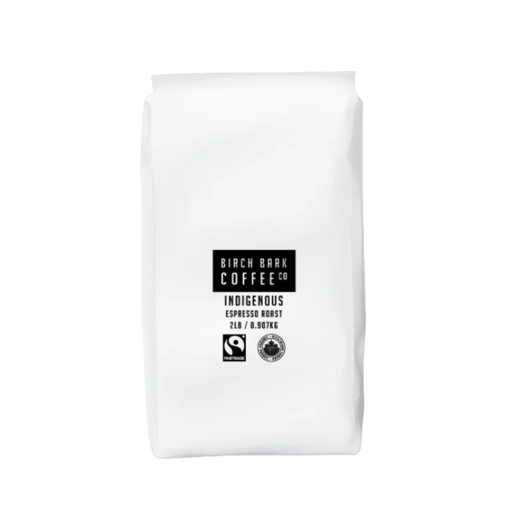Organic Fair Trade Birch Bark Indigenous Espresso Whole Bean Coffee - 2 lb Bag | Premium Dark Roast for Espresso Machines & French Press | Perfect for Home Brewing & Gifts