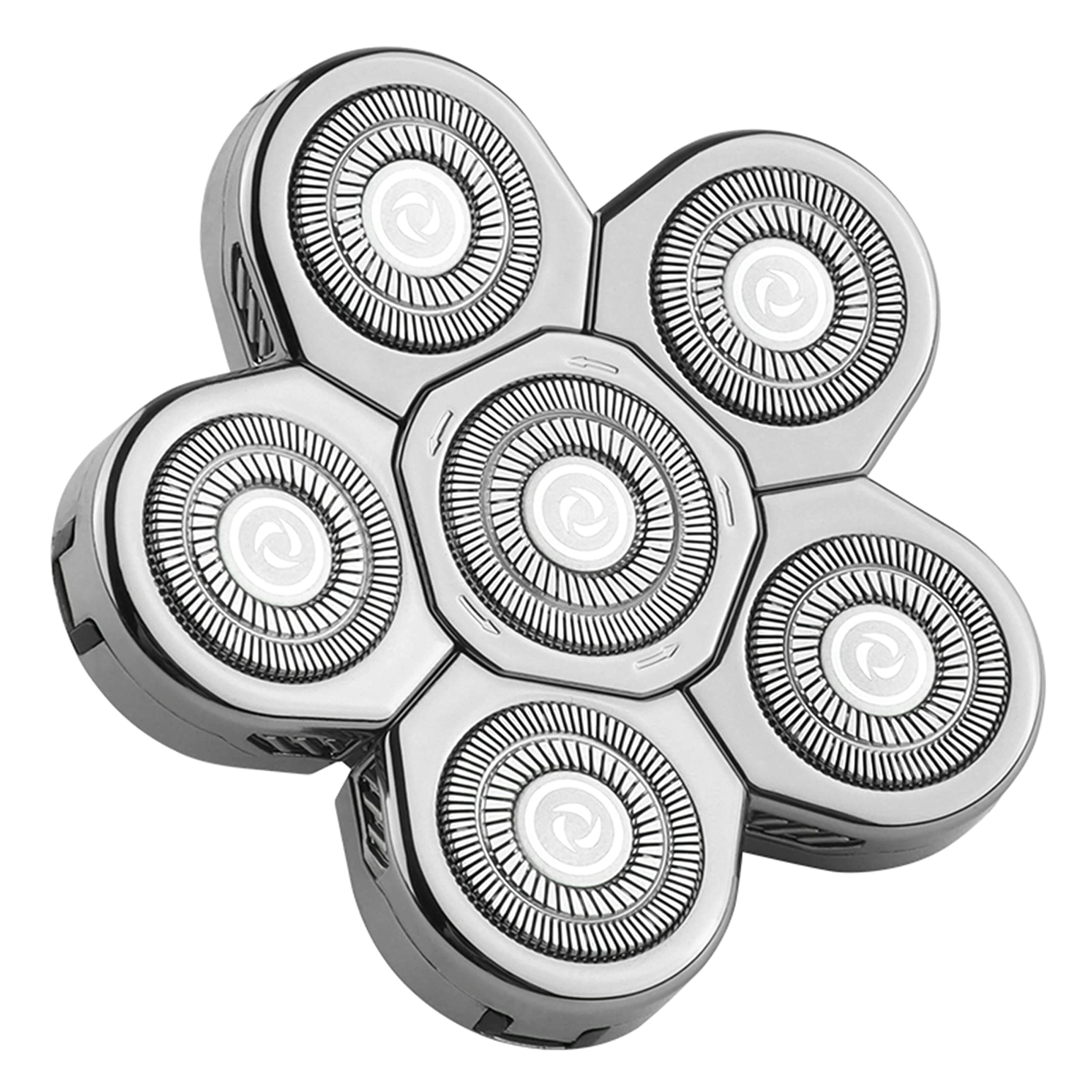 6-Blade Electric Razor Replacement Heads for Men - 6D Floating Rotary Shaver Replacement Blades - Silver Beard Trimmer Replacement Cutter - Perfect for Daily Shaving & Travel Grooming Kit