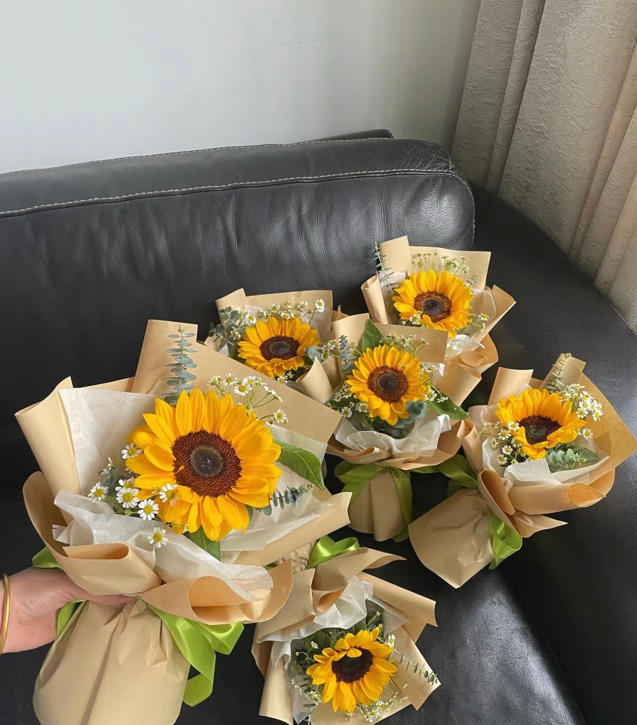 Mini Sunflower Bouquet - Korean Style Graduation Flowers for Gifts, Decor & Celebrations