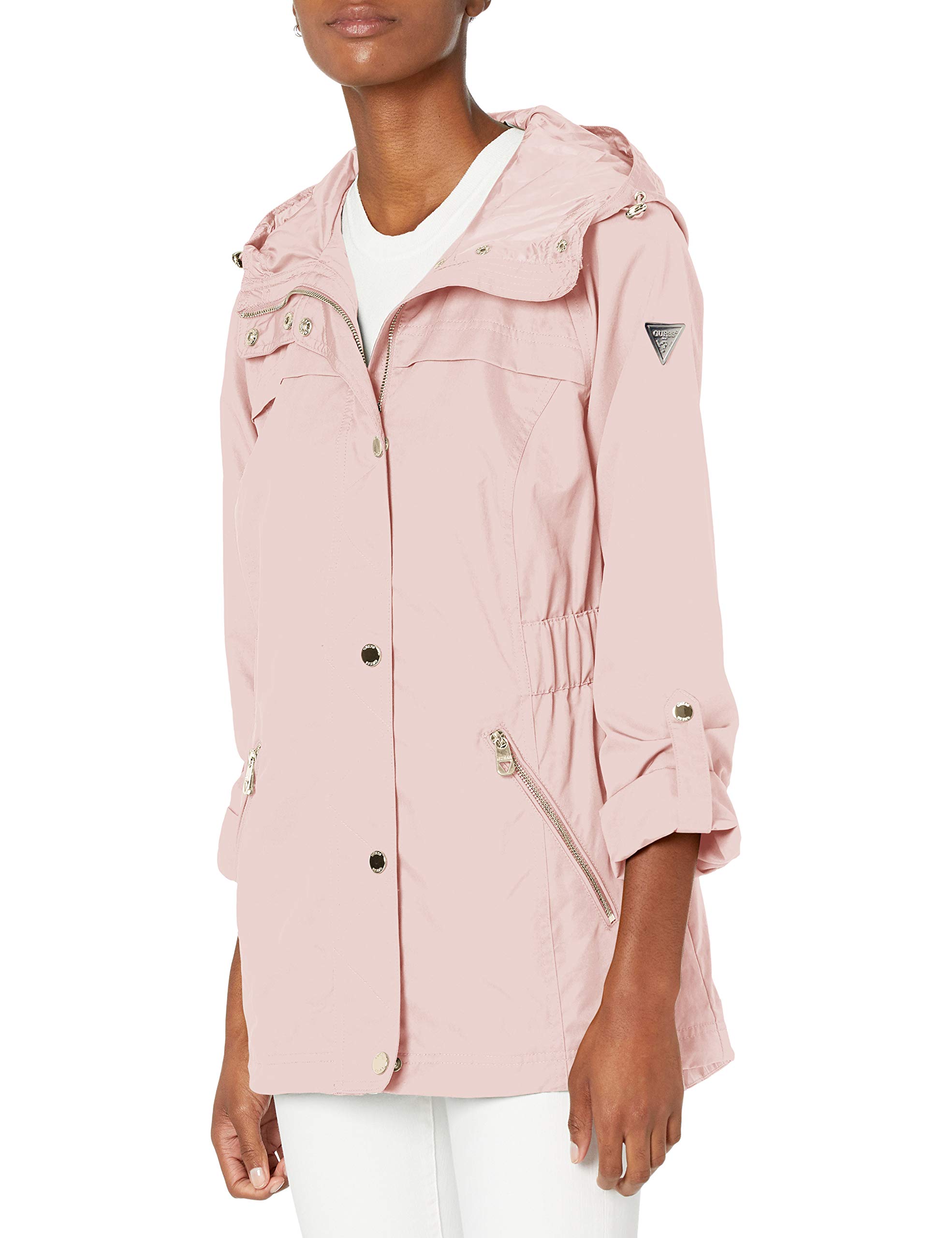 GUESS Women's Adjustable Long Sleeve Anorak Jacket | Lightweight Waterproof Windbreaker for Hiking, Travel & Outdoor Activities