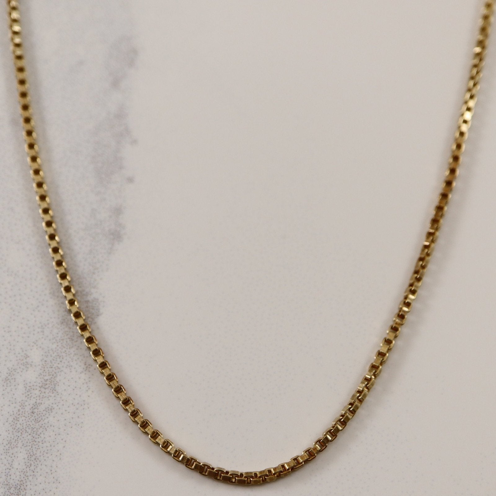 10K Yellow Gold Box Chain Necklace - 18.5 Inches | Elegant Jewelry for Women, Perfect for Everyday Wear, Gifts & Special Occasions