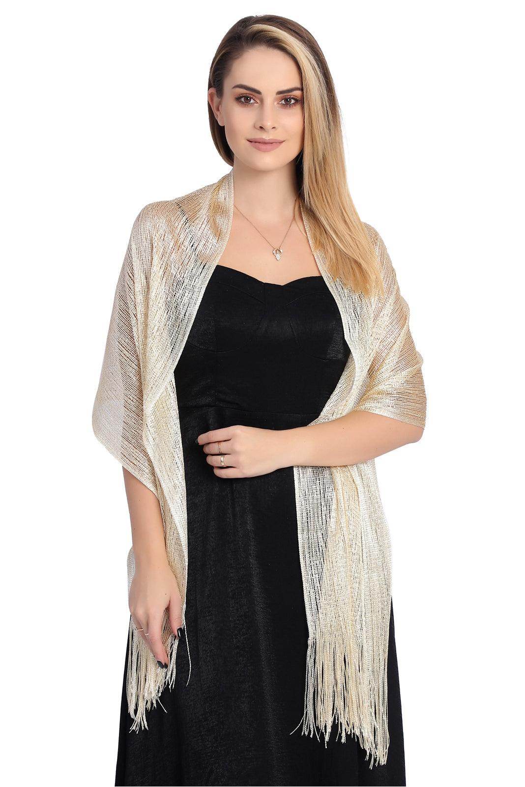 Stylish Polyester Shawl with Tassels - Soft & Lightweight Scarf for Women (CJ0102) | Perfect for Fall Fashion, Parties & Evening Outfits