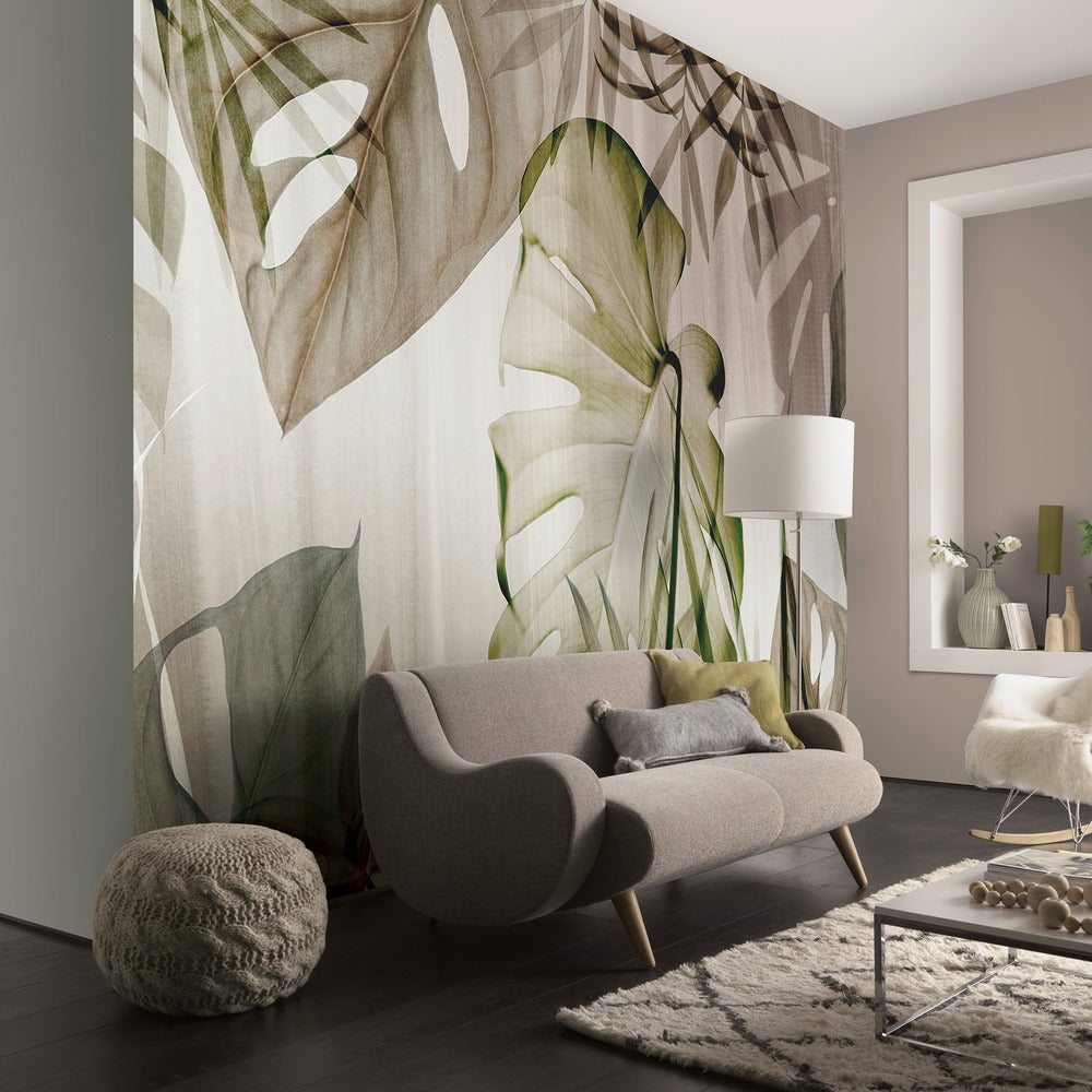 Elle Decoration 2242 20 Jungle Brown Wallpaper - Tropical Leaf Pattern Peel and Stick Removable Wallpaper for Bedroom, Living Room, Nursery Decor