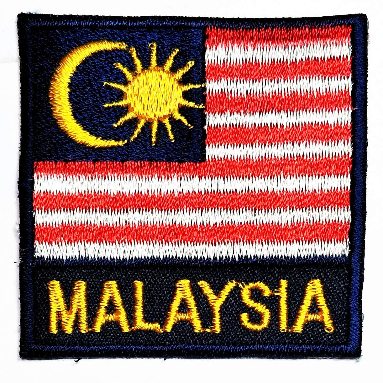 Malaysia Flag Embroidered Patch - Military Tactical National Country Flag Emblem for Backpack, Hats, Jackets & Jeans - Perfect for Travel, Cosplay & DIY Sewing Crafts (06)