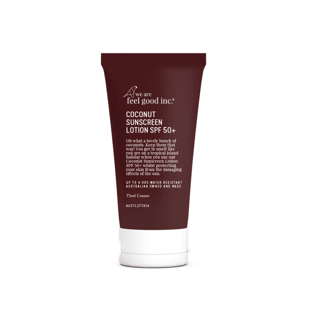 Feel Good Inc Coconut SPF50 Sunscreen - 75ml Natural Sun Protection for Face & Body - Perfect for Beach, Pool & Outdoor Activities