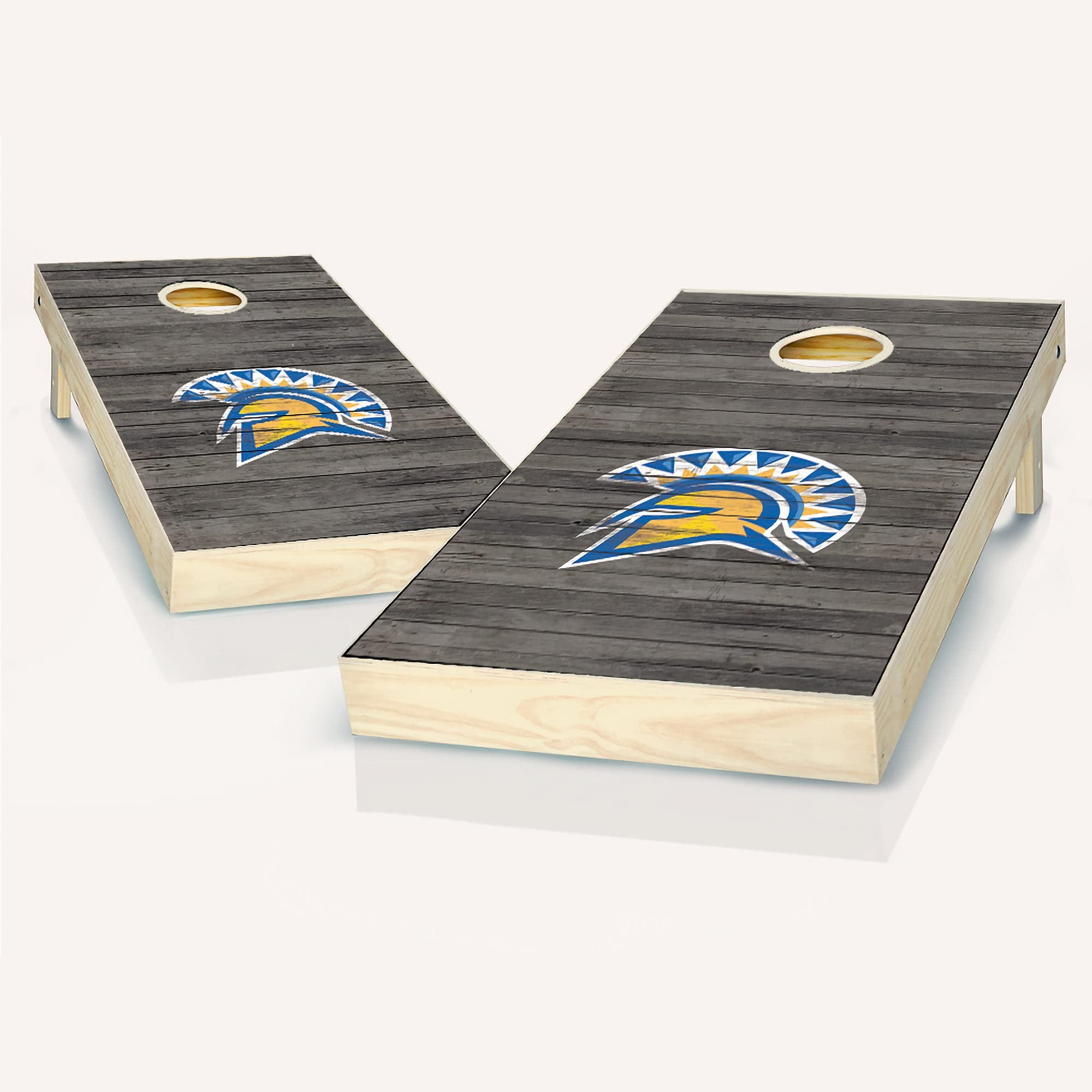 Premium San Jose Distressed Cornhole Game Set - 2 Wooden Boards & 8 Bean Bags for Outdoor Tailgating, Backyard Parties, and BBQ Events