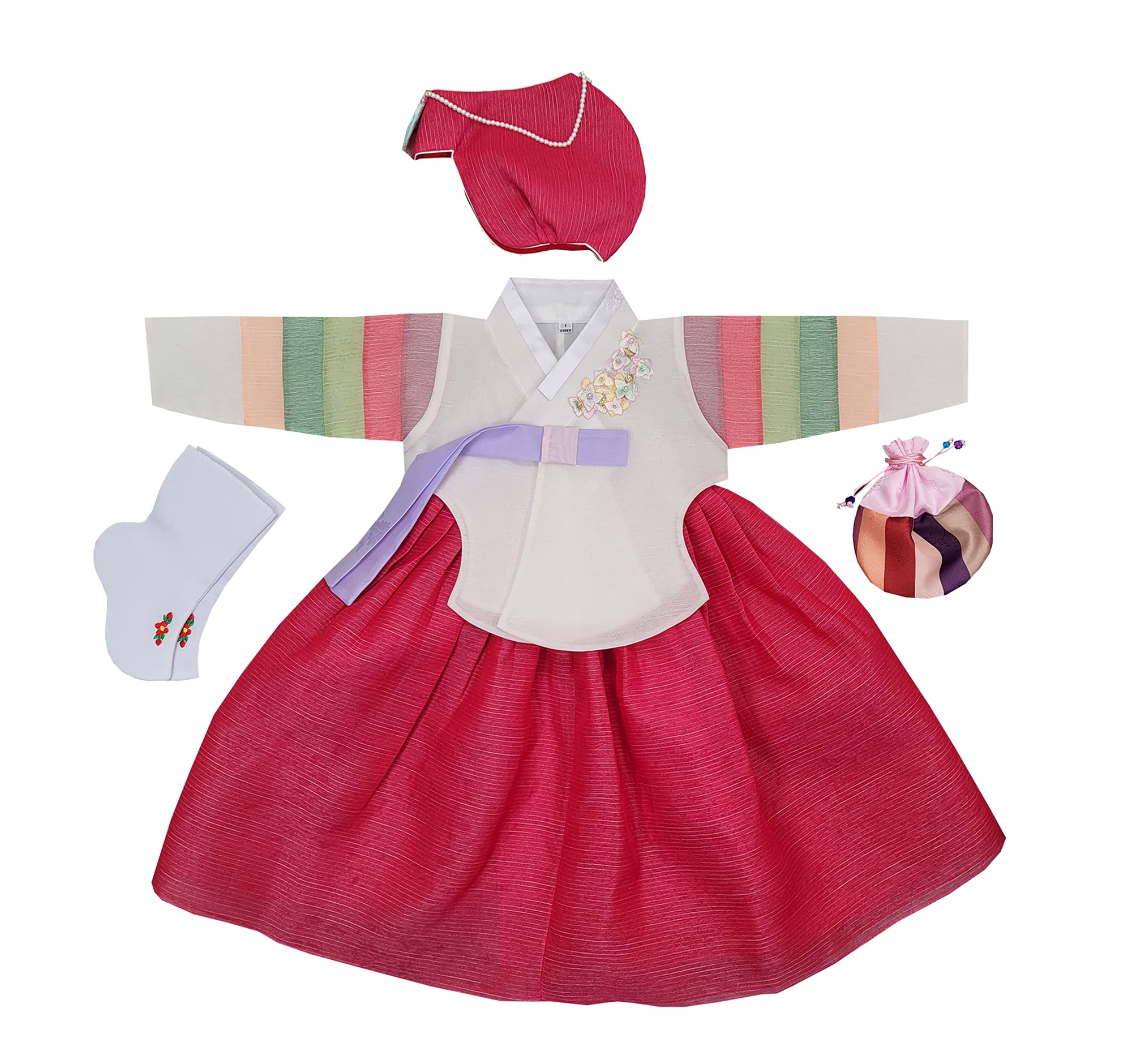 Traditional Korean Hanbok Dress for Girls - Baby's First Birthday Party Outfit (1 Year Old Doljanchi) | Perfect for Cultural Celebrations, Photo Shoots & Special Occasions