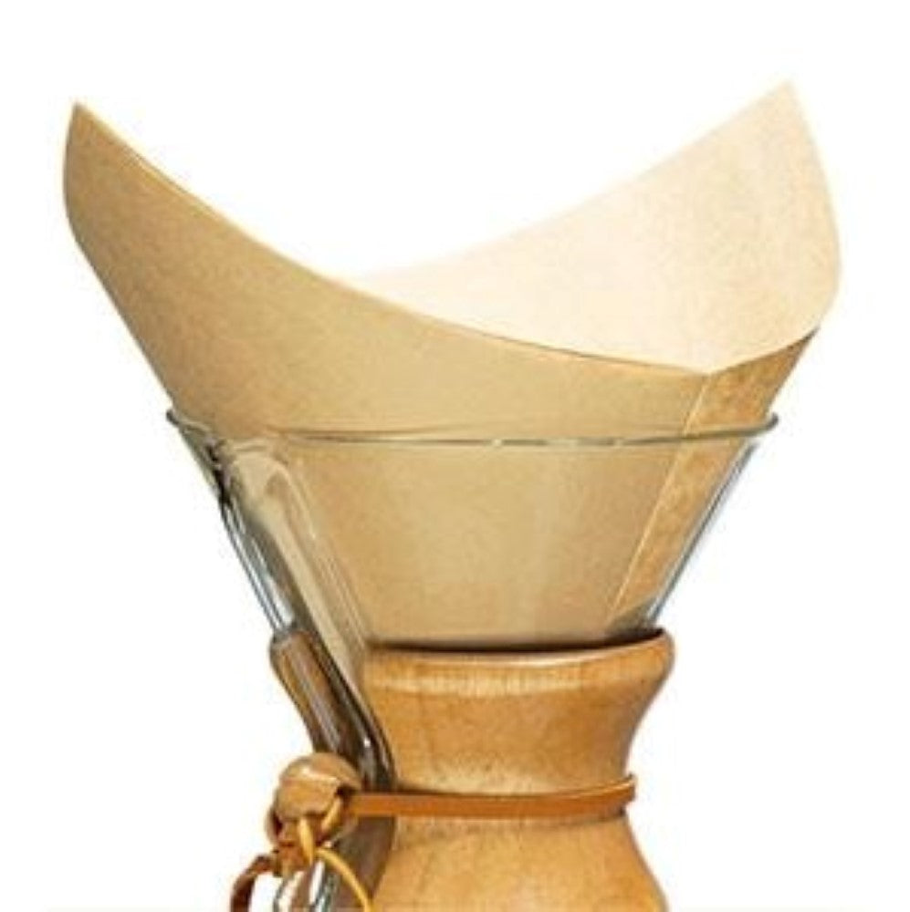 Chemex Unbleached Square Coffee Filters - 100 Count | Perfect for Pour Over & Drip Coffee Brewing at Home or Office