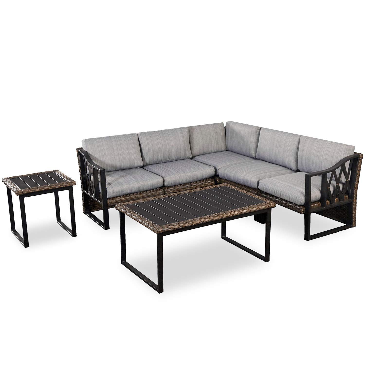 PatioFestival 7-Piece All-Weather Wicker Outdoor Sofa Set with 6.3