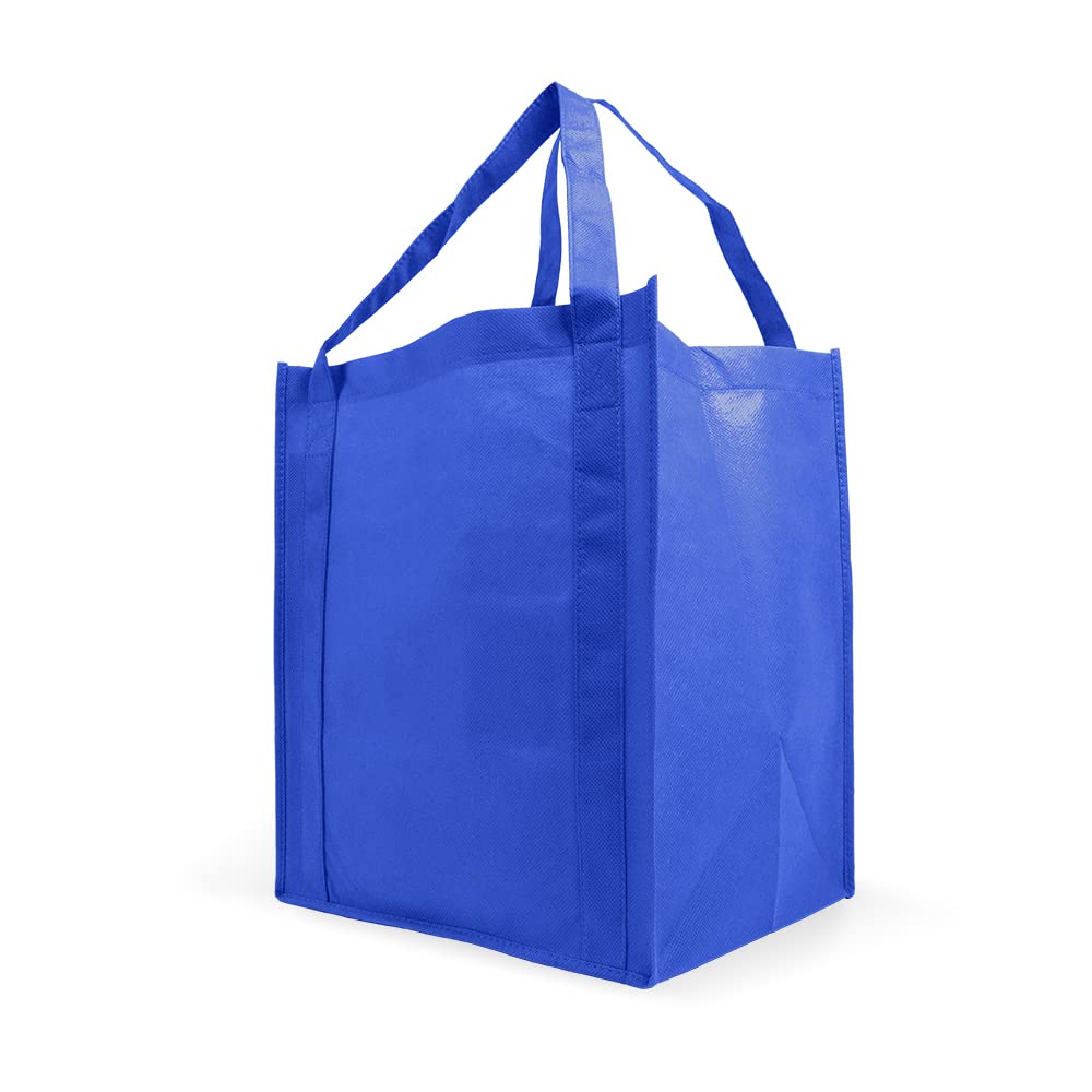 Simply Green Solutions - 10 Pack Reusable Grocery Tote Bags with 20-Inch Reinforced Handles, 13