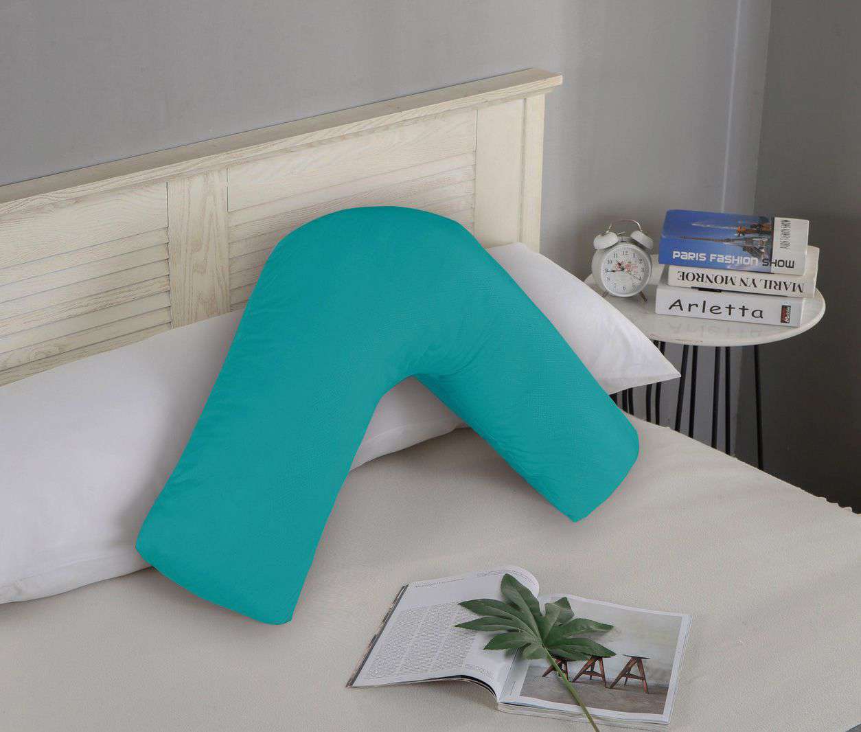 1000TC Premium Ultra Soft V-Shaped Pillowcase - Teal Blue - Luxury Bedding for Side Sleepers & Neck Support