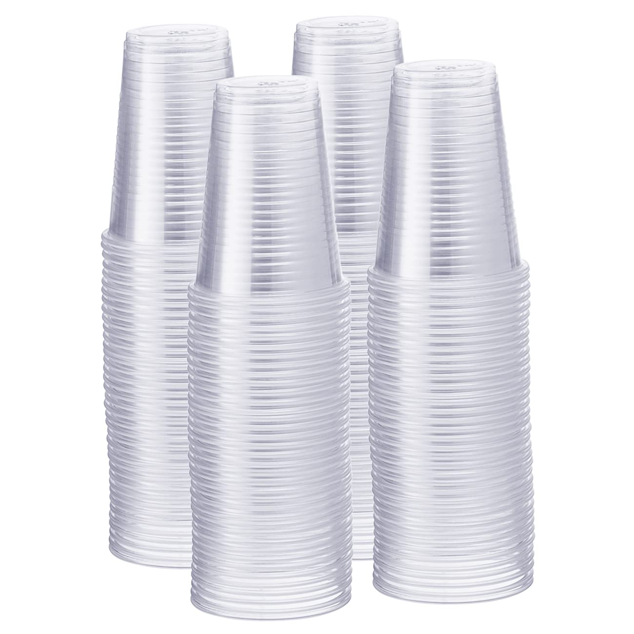 Bulk Case of 4/500 Pack 9 oz Clear Disposable Plastic Cups - Cold Party Drinking Cups for Beverages, Smoothies, Iced Coffee & Outdoor Events