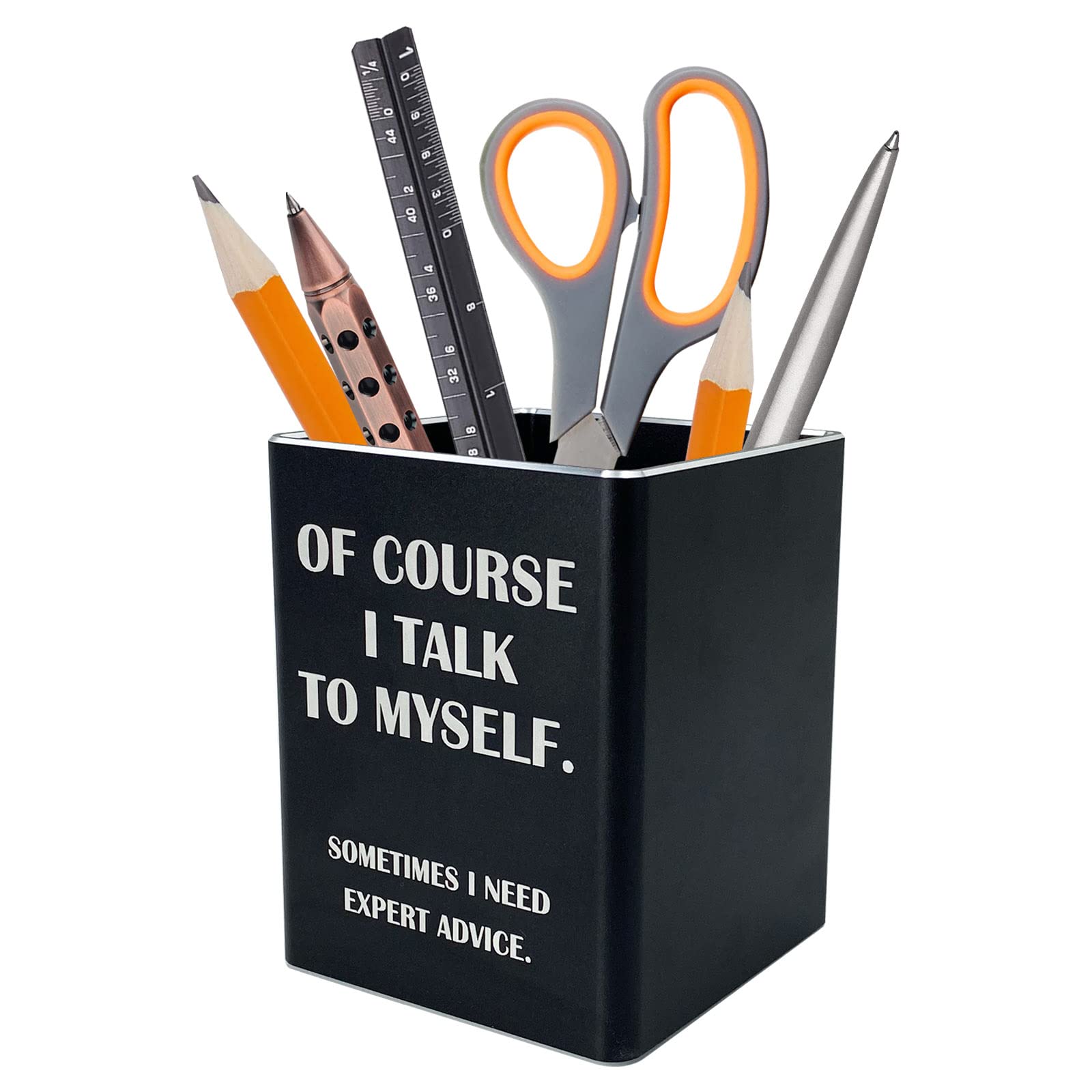 Funny Engineer Gift - Metal Pen Pencil Holder Cup for Desk Organizer | Black Office Decor | Perfect for Engineers, Students & Office Workers