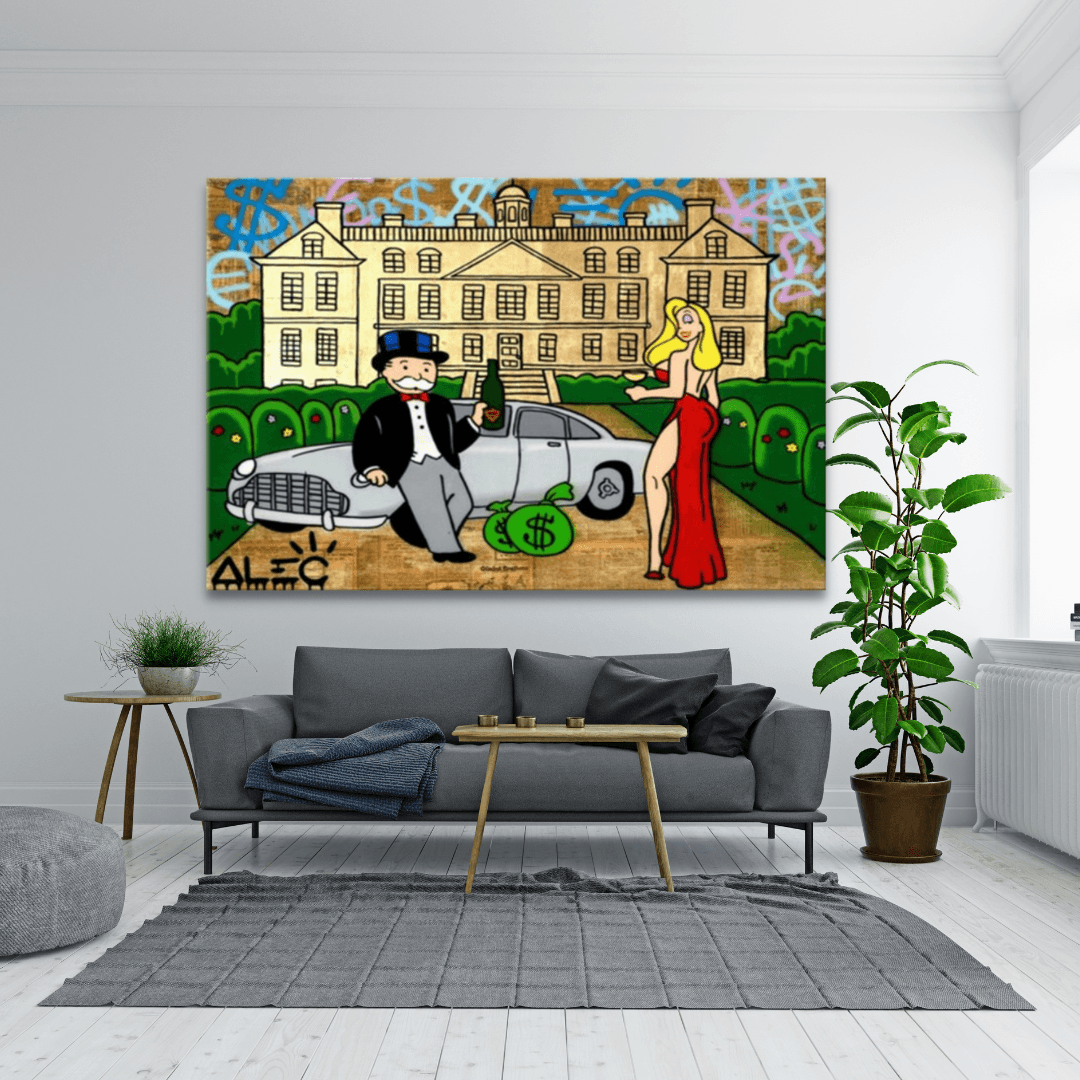 Alec Monopoly Millionaire Palace Canvas Art Print - Pop Culture Wall Decor for Living Room, Office & Game Room