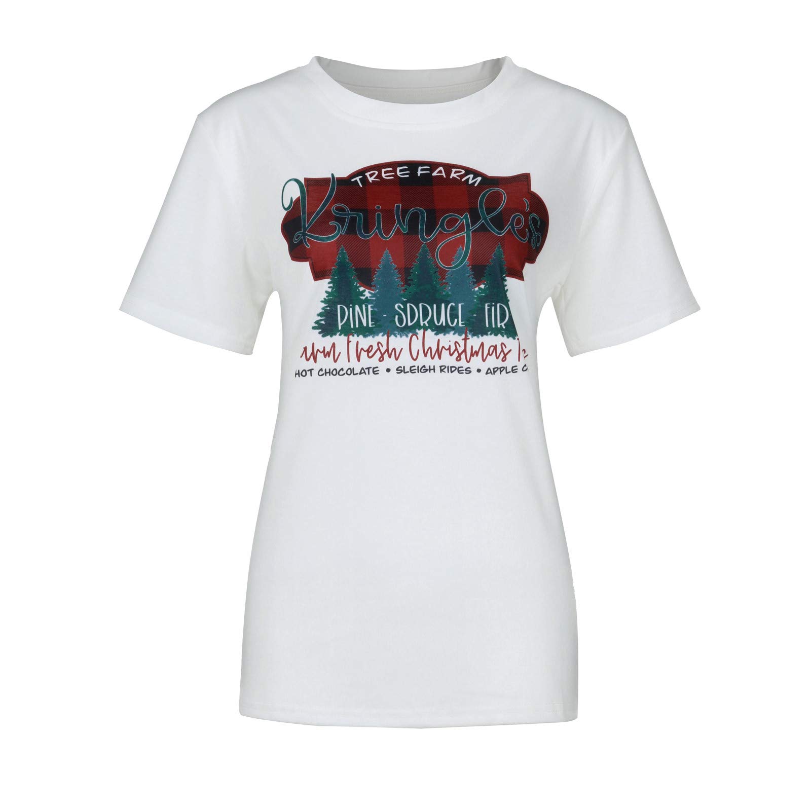 Women's Casual Short Sleeve Letter Print O-Neck T-Shirt - Fashion Blouse & Dressy Top for Everyday Wear (White, Large) | Perfect for Office, Dating & Weekend Outfits