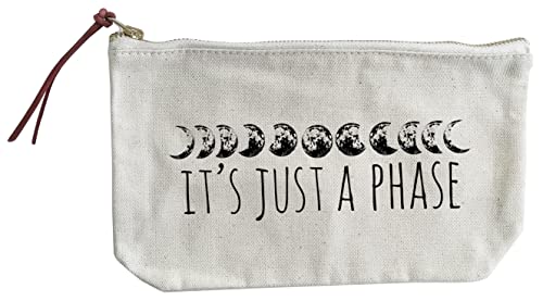 Moonlight Makers Canvas Zipper Pouch - Stylish Moon Cycle Design Pencil Case, Makeup Bag & Travel Organizer | Perfect for School Supplies, Cosmetics & Toiletries | Great for Students, Travelers & Daily Use