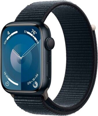 Apple Watch Series 9 (GPS) 41mm Midnight Aluminum Case with Midnight Sport Loop - Smartwatch for Fitness Tracking, Heart Rate Monitoring & Notifications - Perfect for Running, Swimming & Daily Wear (MR8Y3LL/A)