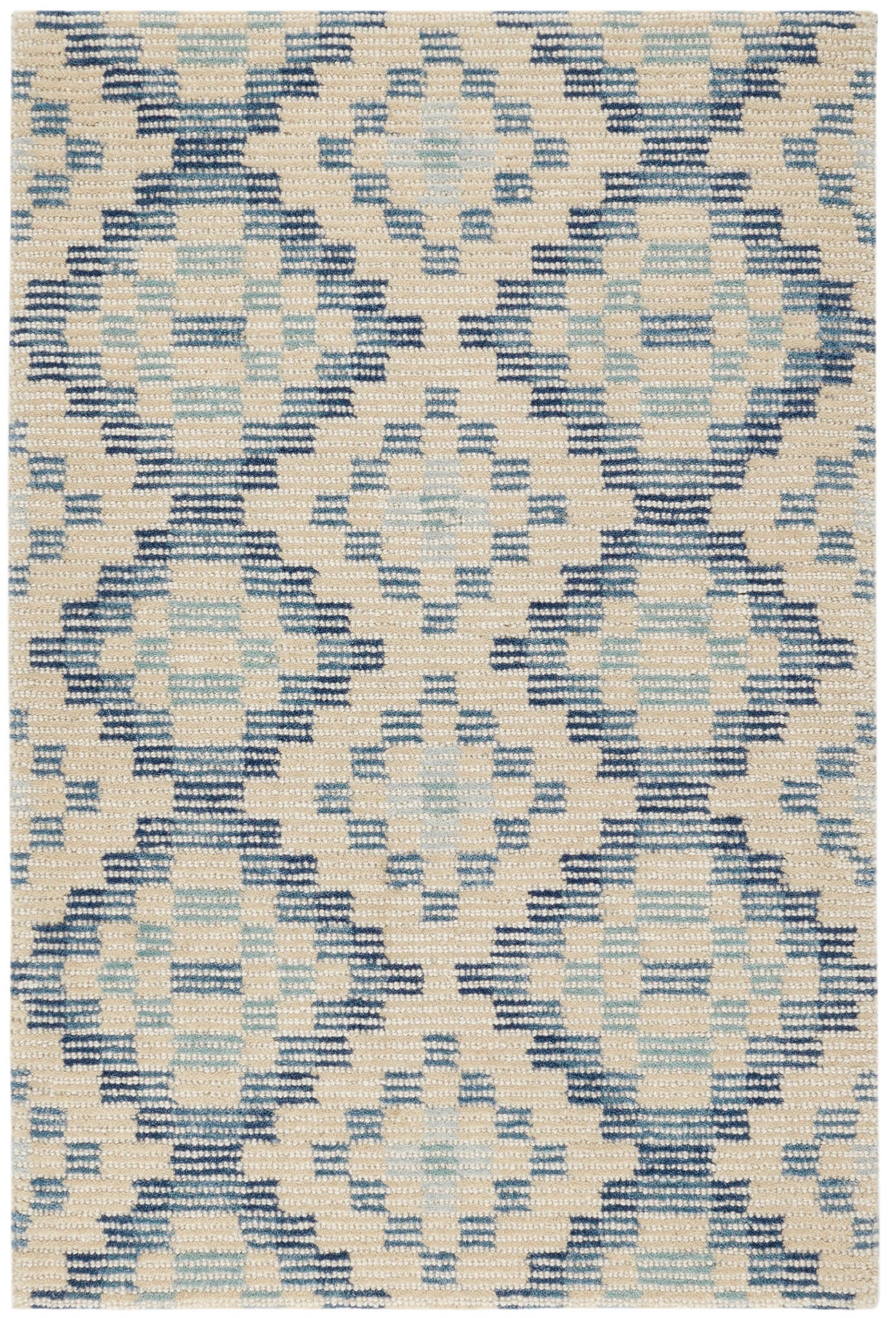 Premium Hand Tufted Wool Rug - Diamond Cove Design in Ocean Blue | Soft & Durable Area Rug for Living Room, Bedroom, or Office Decor
