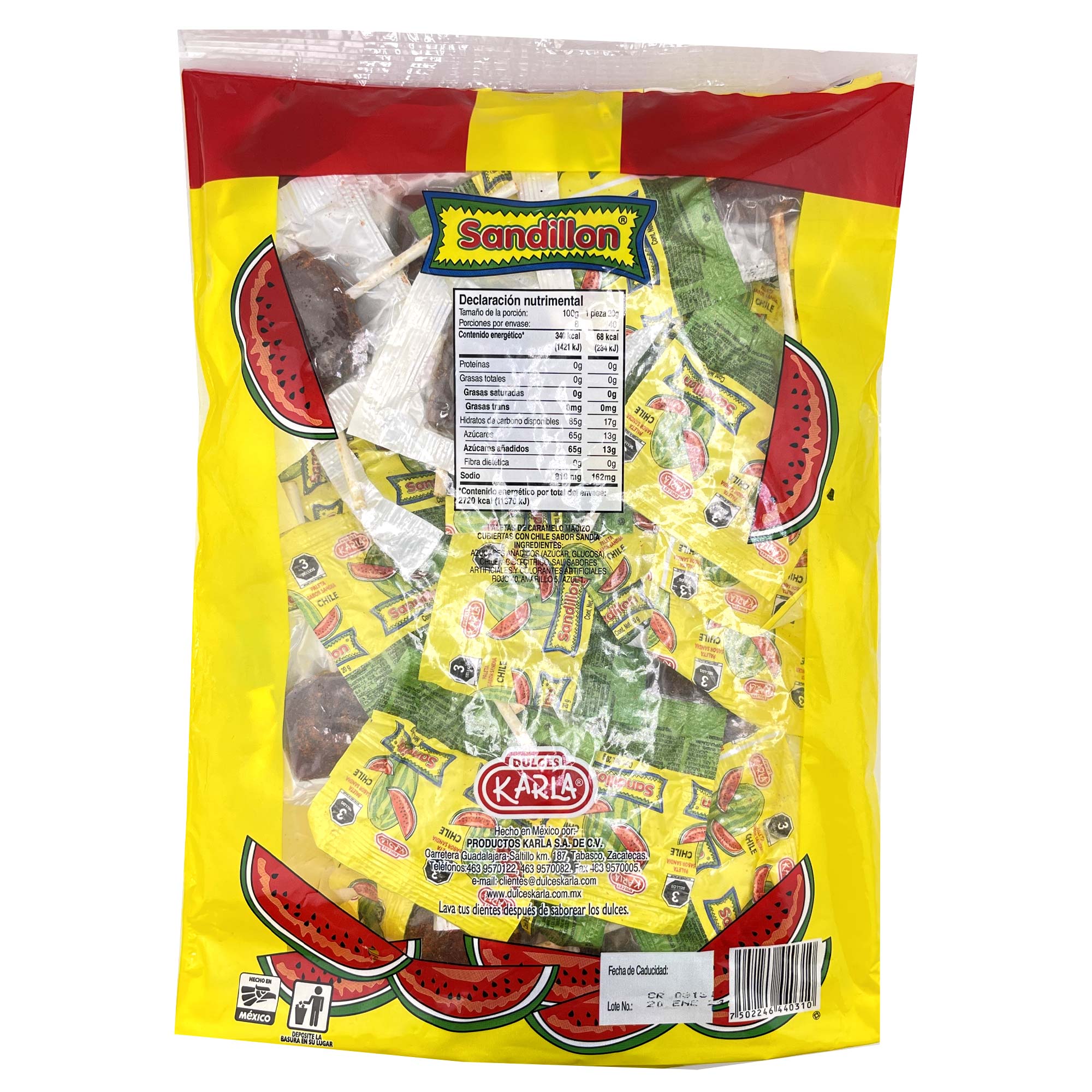 Karla Sandillon Con Chile | 40 Count Resealable Bag - Perfect for Snacking, Parties & Mexican Cuisine