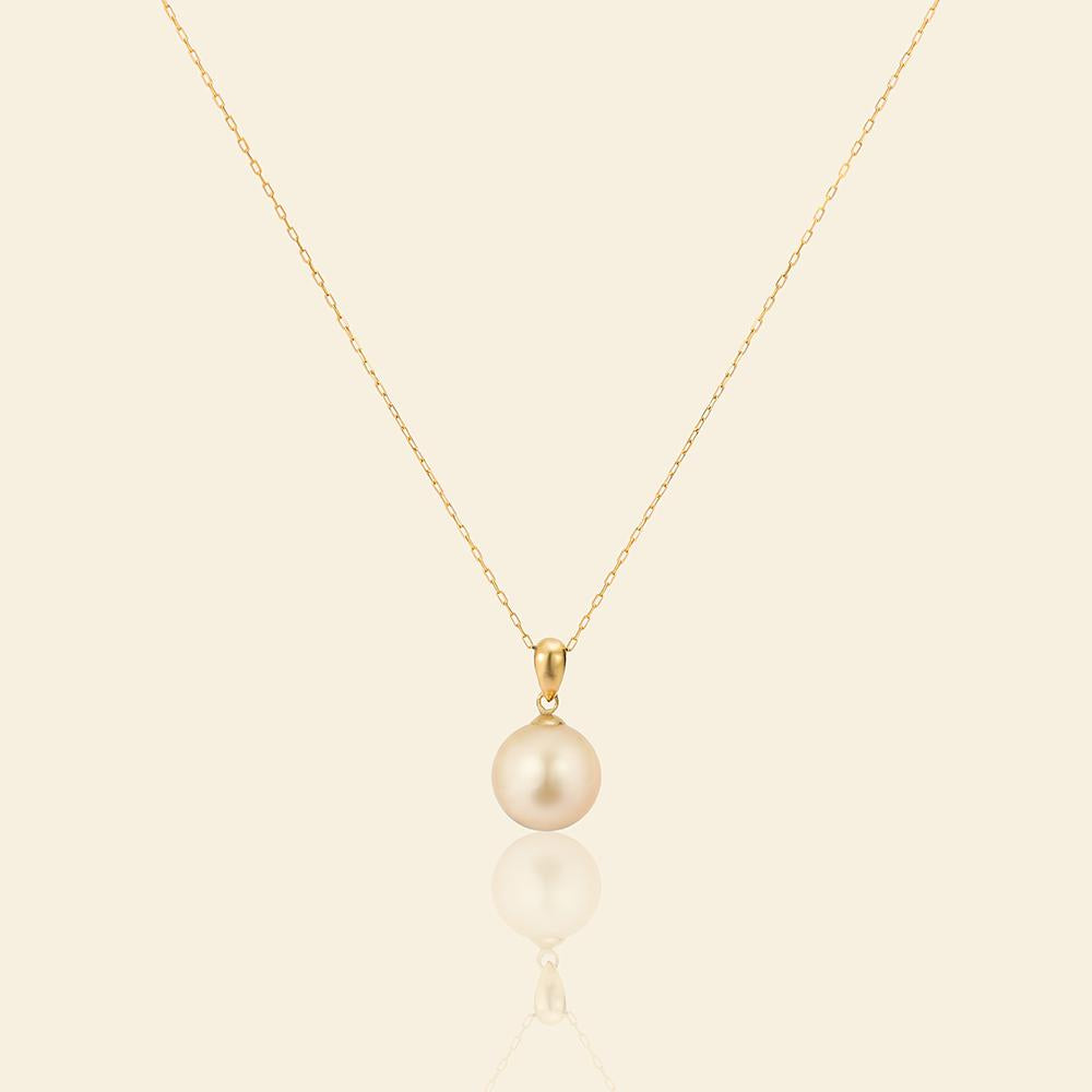 Shining South Sea Gold Pearl 18K Gold Pendant Necklace - Elegant Jewelry Gift for Women - Perfect for Weddings, Anniversaries & Special Occasions