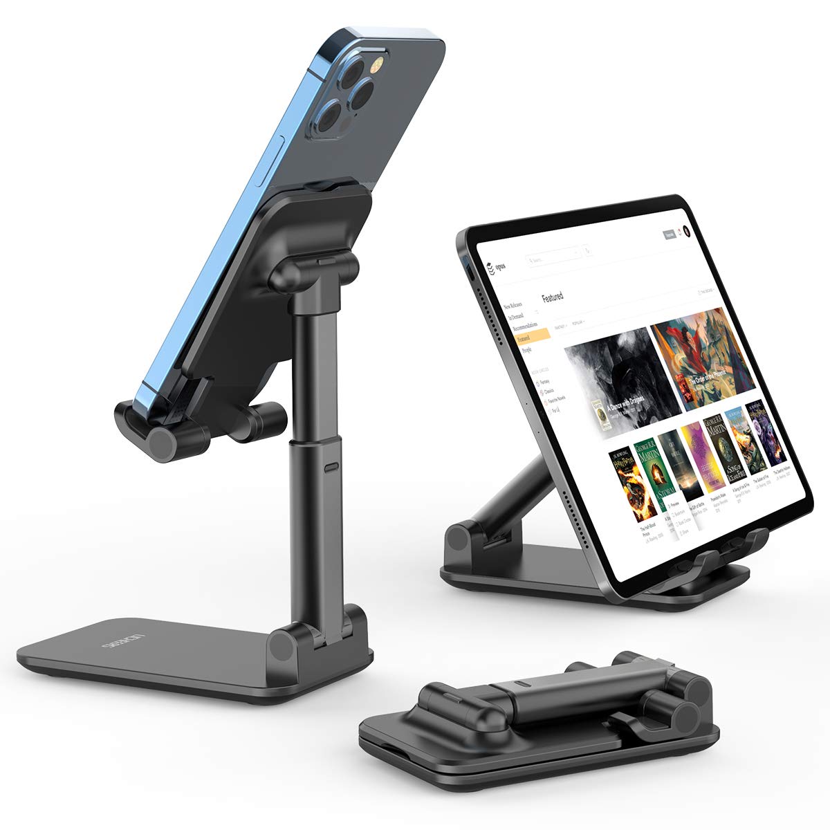 Adjustable Angle & Height Phone Stand Holder for Desk - Licheers LC352 Black | Perfect for Watching Videos, Video Calls & Hands-Free Use