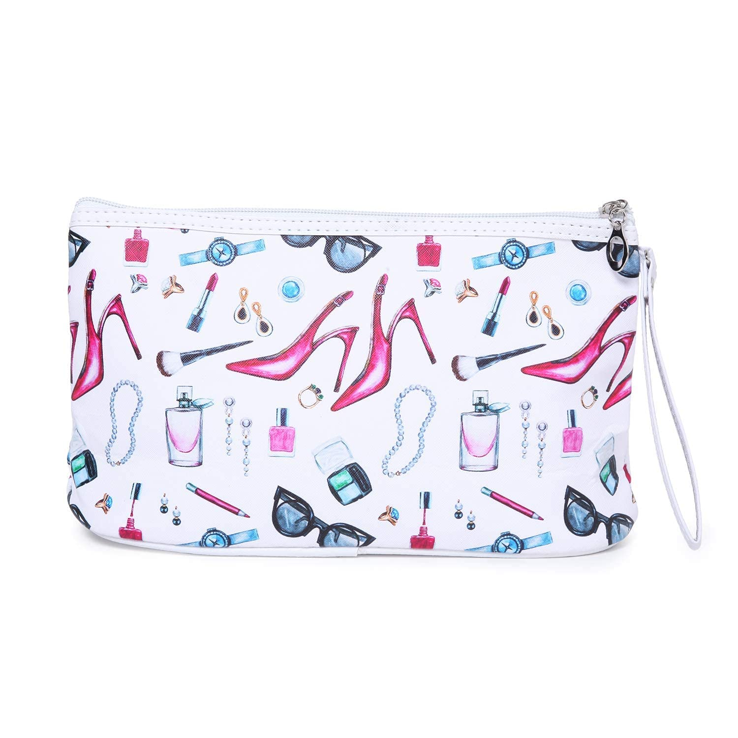 Quirky Monkey Canvas Makeup Pouch with Zipper - Travel Cosmetic Organizer Bag for Women, Waterproof Storage Purse - Perfect for Travel, Gym & Daily Essentials Organization
