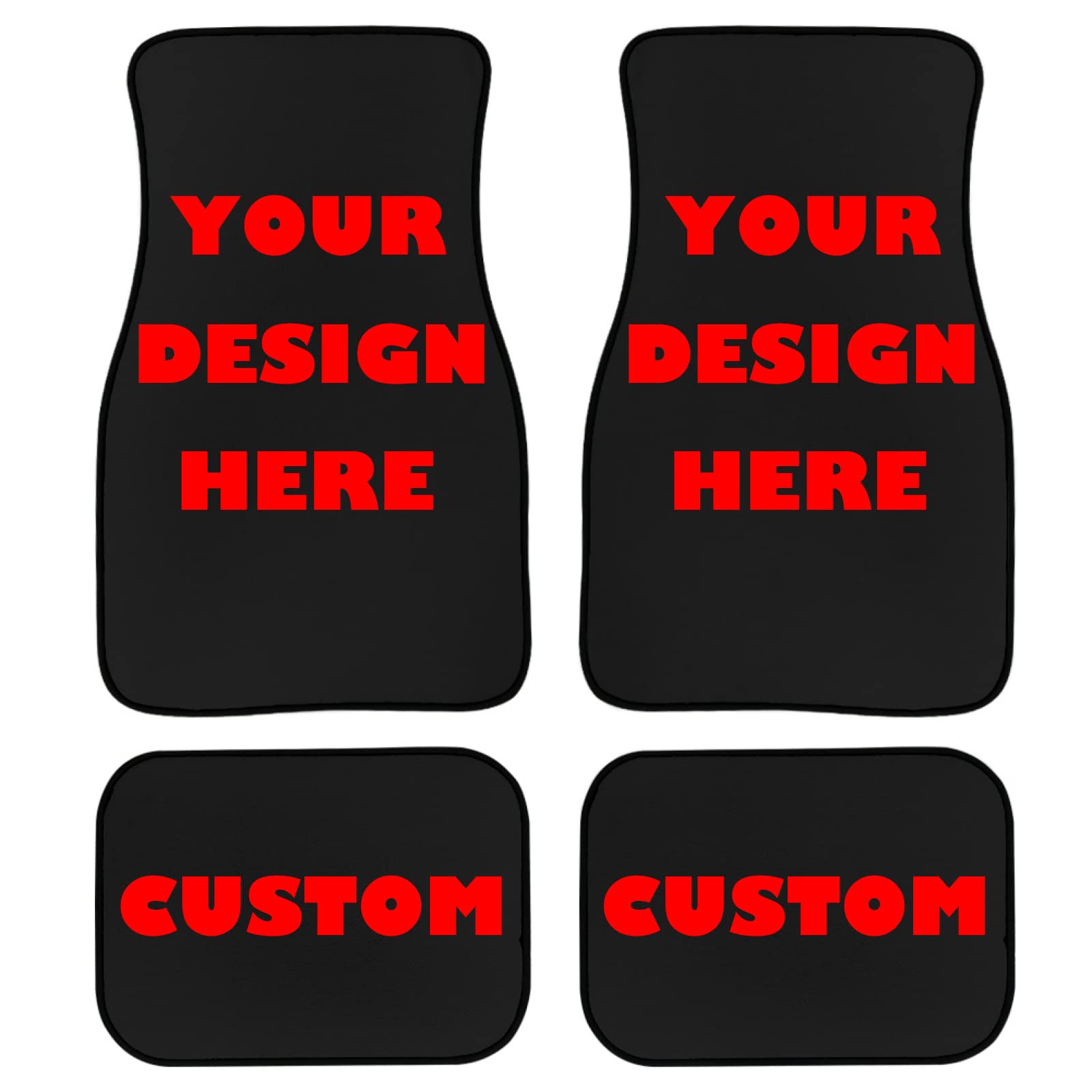 NETILGEN Custom Car Floor Mats 4-Piece Set - Personalized Auto Accessories, Durable Non-Slip Rubber Floor Liners for Front & Back Seats | Universal Fit for Most Vehicles | Perfect for Daily Commute, Road Trips & Protecting Your Car Interior
