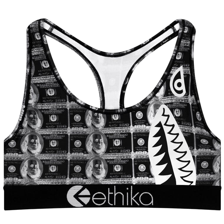 BMR $ Plate Bra - Black/Silver - Adjustable Sports Bra for Women - High Impact Workout, Running & Gym - Comfortable & Supportive Activewear