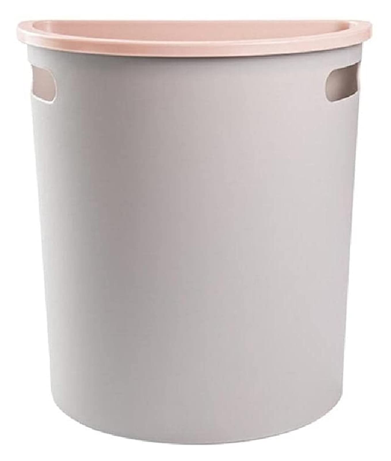 Hangable Kitchen Trash Can - Half Cylinder Wall Mounted Garbage Bin for Cabinet, Household Storage Box & Waste Basket - Space Saving Grey Desktop Waste Bin for Kitchen, Bathroom, Office & Dorm