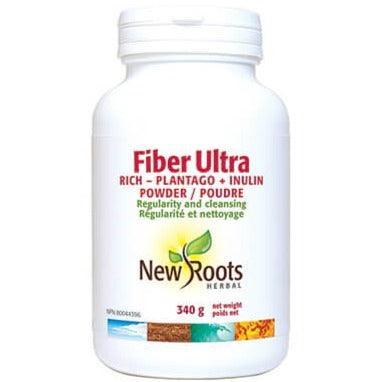 New Roots Fiber Ultra Rich Plantago + Inulin 340g Powder - Digestive Health Supplement for Gut Cleansing & Weight Management - Perfect for Smoothies, Baking & Daily Wellness Routine