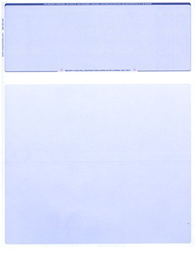 Top Blank Check Paper 250 Pack - QuickBooks & Laser Printer Compatible Business Checks with Voucher - 8.5 x 11 Inches Blue Pinstripe - Ideal for Small Business Accounting & Office Use