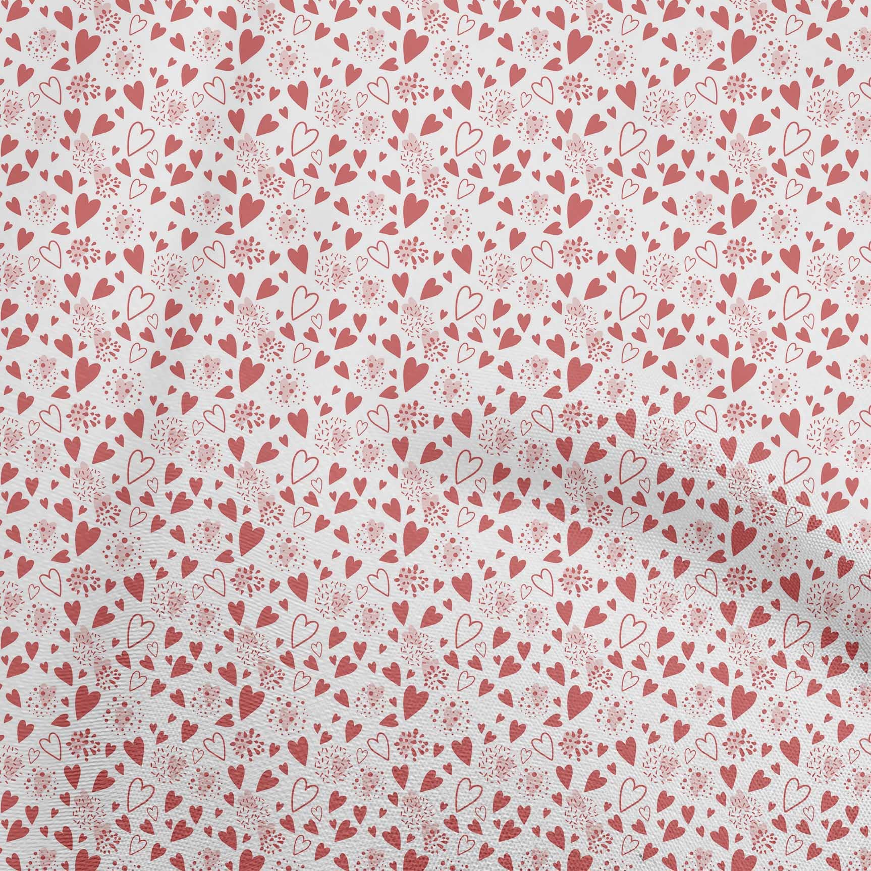 oneOone Polyester Spandex Red Heart Print Fabric - 56 Inch Wide Stretchy Craft Material for Sewing, DIY Projects, Quilting & Apparel Making - Perfect for Valentine's Day Crafts, Dressmaking & Home Decor