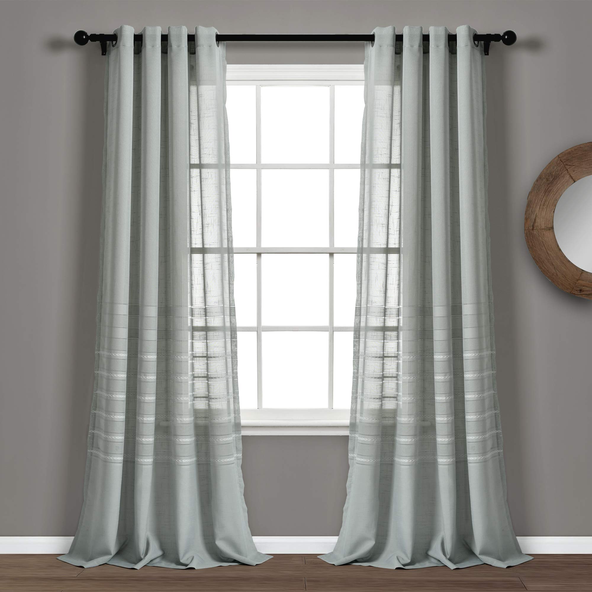 Lush Decor Gray Sheer Curtains 84x52