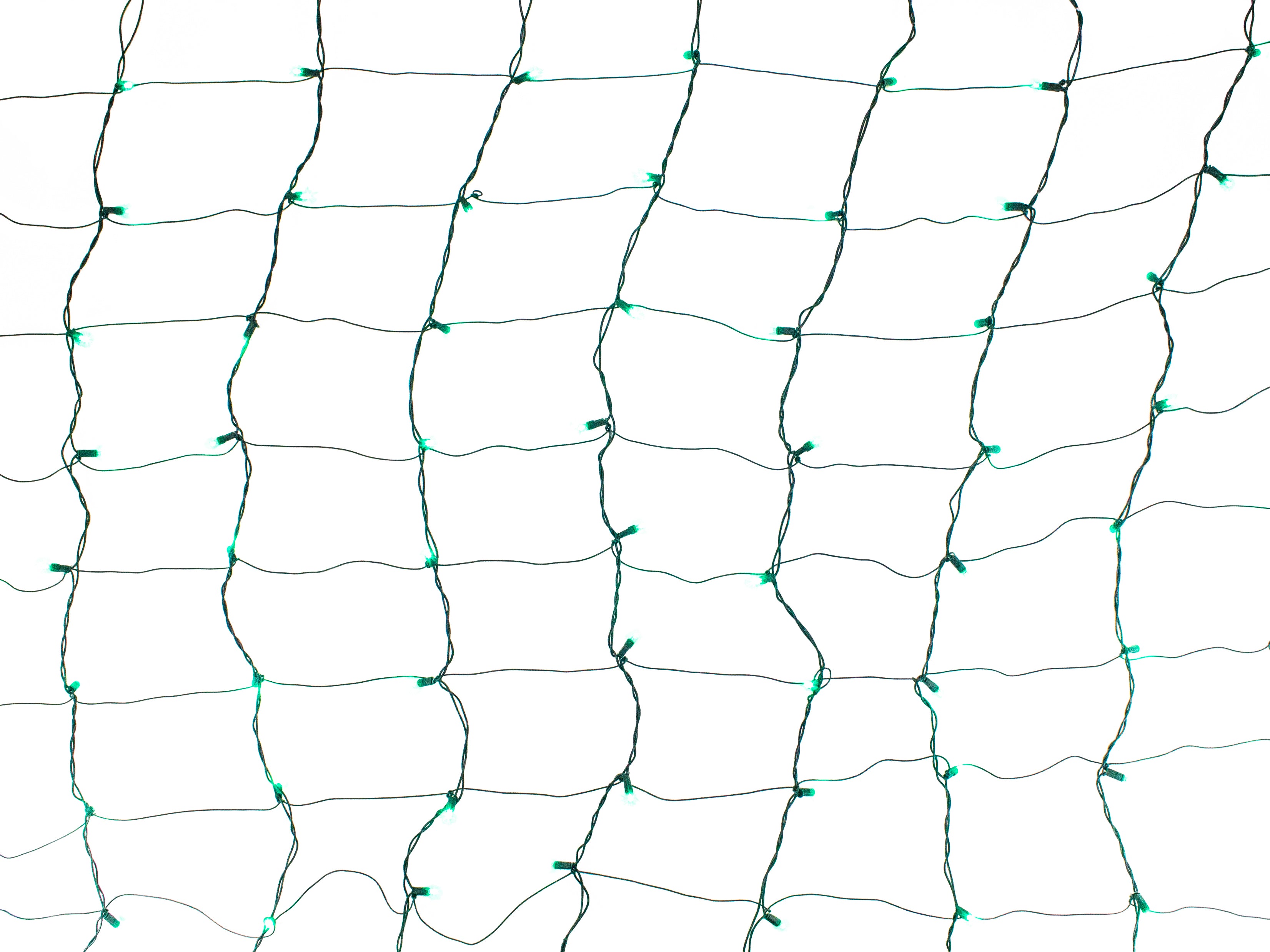 4'x6' 5mm Green LED Net Lights on Green Wire - Outdoor Christmas Decorations, Holiday Party Lights for Trees, Bushes, and Garden Decor