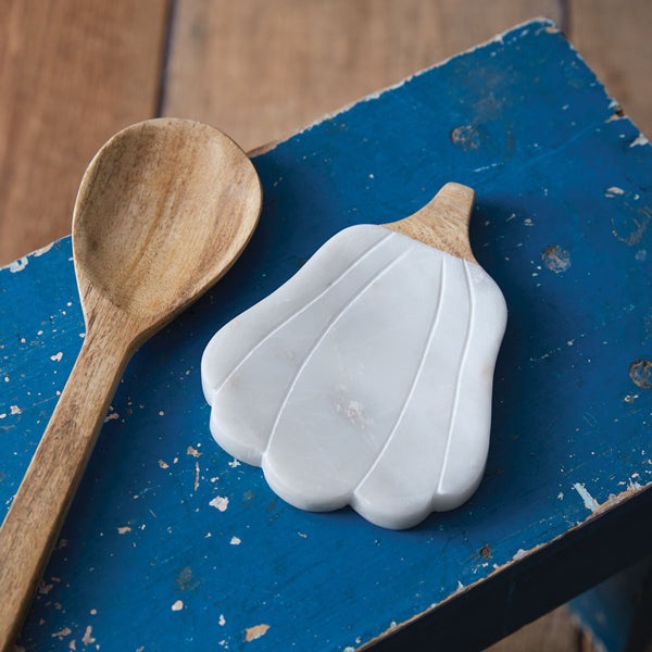 Elegant Marble Gourd Spoon Rest - Heat Resistant Kitchen Utensil Holder for Cooking, Serving & Dining Decor - Perfect for Stovetop, Countertop & Table Setting