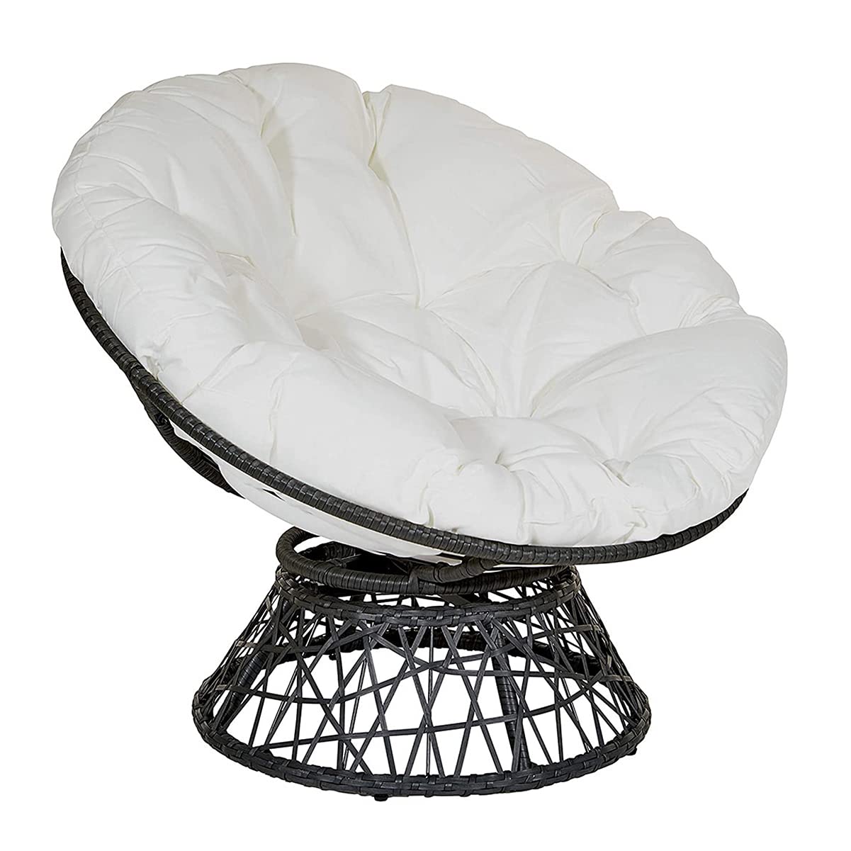 Braiton 35-Inch Egg Seat Cushion - Thick Overstuffed Water-Resistant Hammock Swing Chair Pad for Indoor & Outdoor Use - Perfect for Patio, Garden, or Balcony Relaxation - White (90cm)