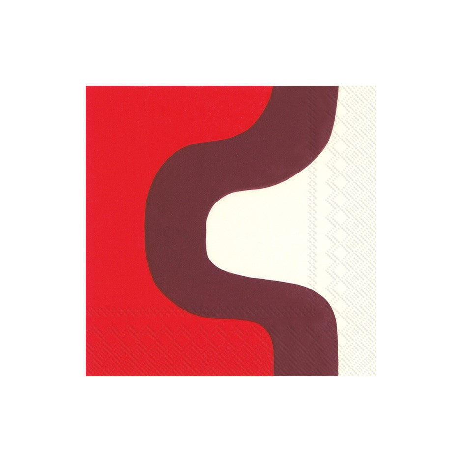 Marimekko SEIREENI Dark Red Paper Lunch Bags - Eco-Friendly Disposable Lunch Sacks for Work, School & Picnics
