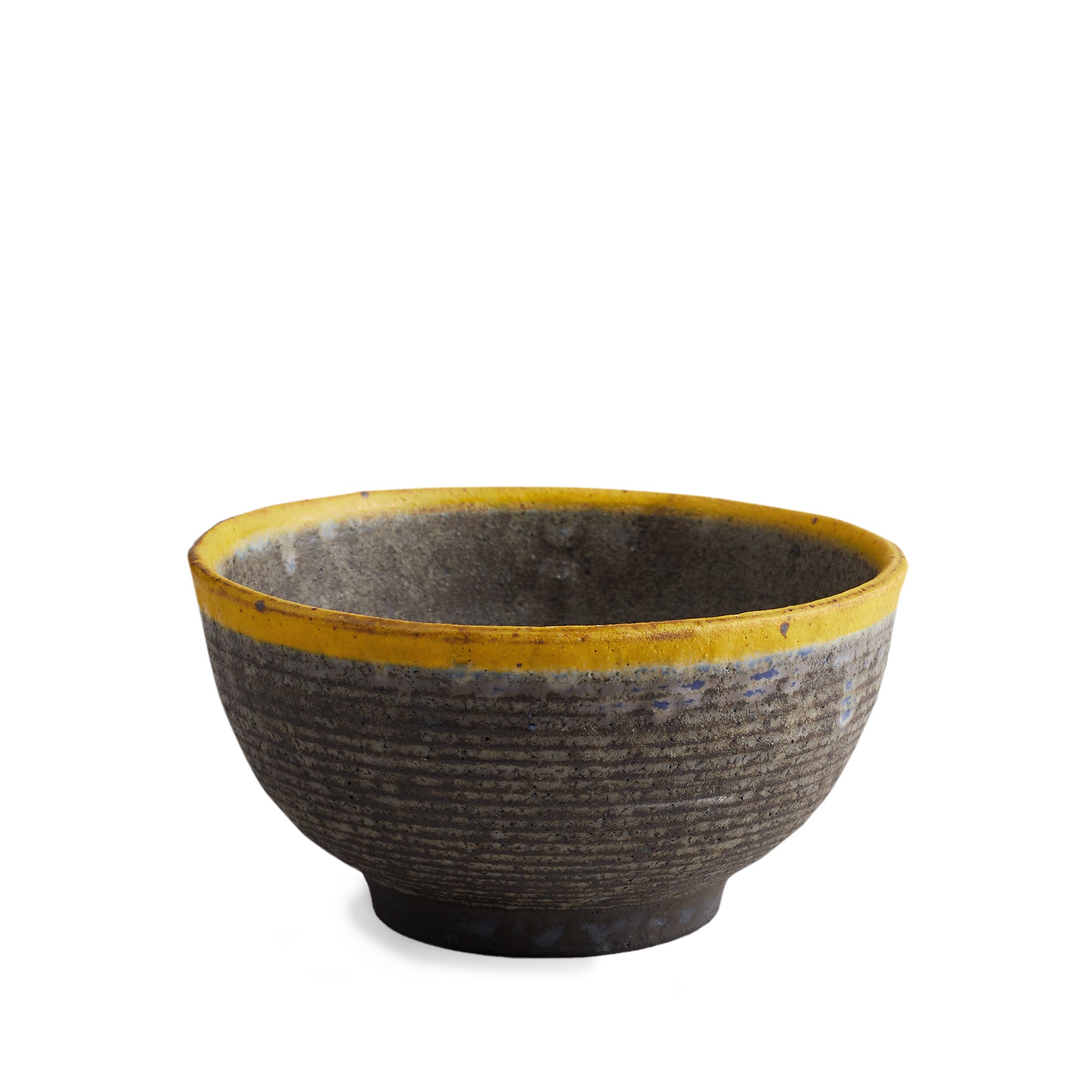 Indigo Small Bowl with Yellow Ring - 18 oz Ceramic Serving Bowl for Soup, Salad, Dessert | Perfect for Dining, Entertaining & Home Decor