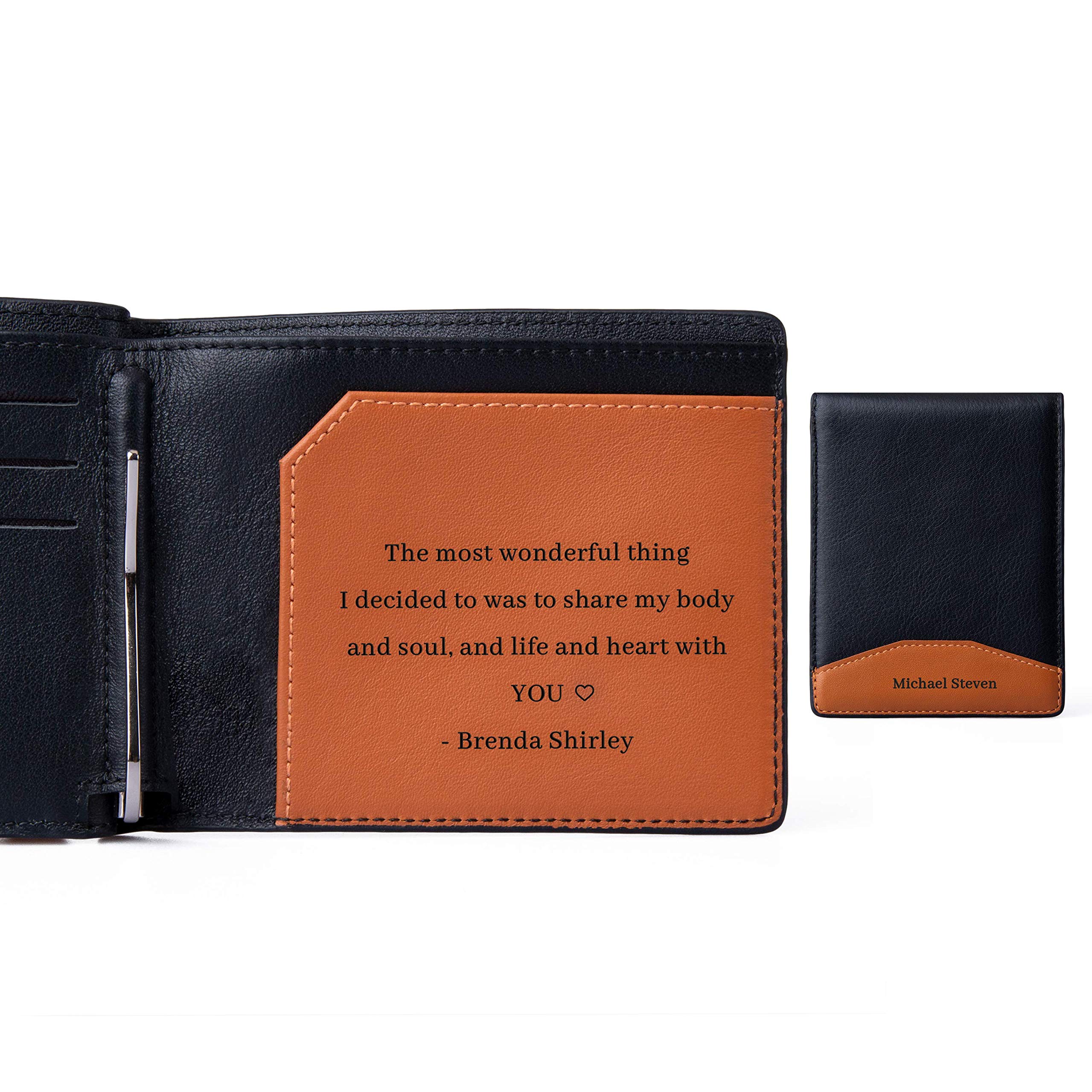 Personalized Engraved Money Clip Wallet with Inside Engraving - Premium RFID Blocking Metal Wallet for Men - Perfect for Gifts, Business, Travel & Everyday Use