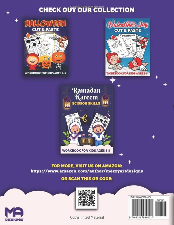 Ramadan Kareem Cut and Paste Activity Book for Kids - Islamic Holiday Learning Workbook for Preschool & Kindergarten - Perfect for Ramadan Crafts and Classroom Activities