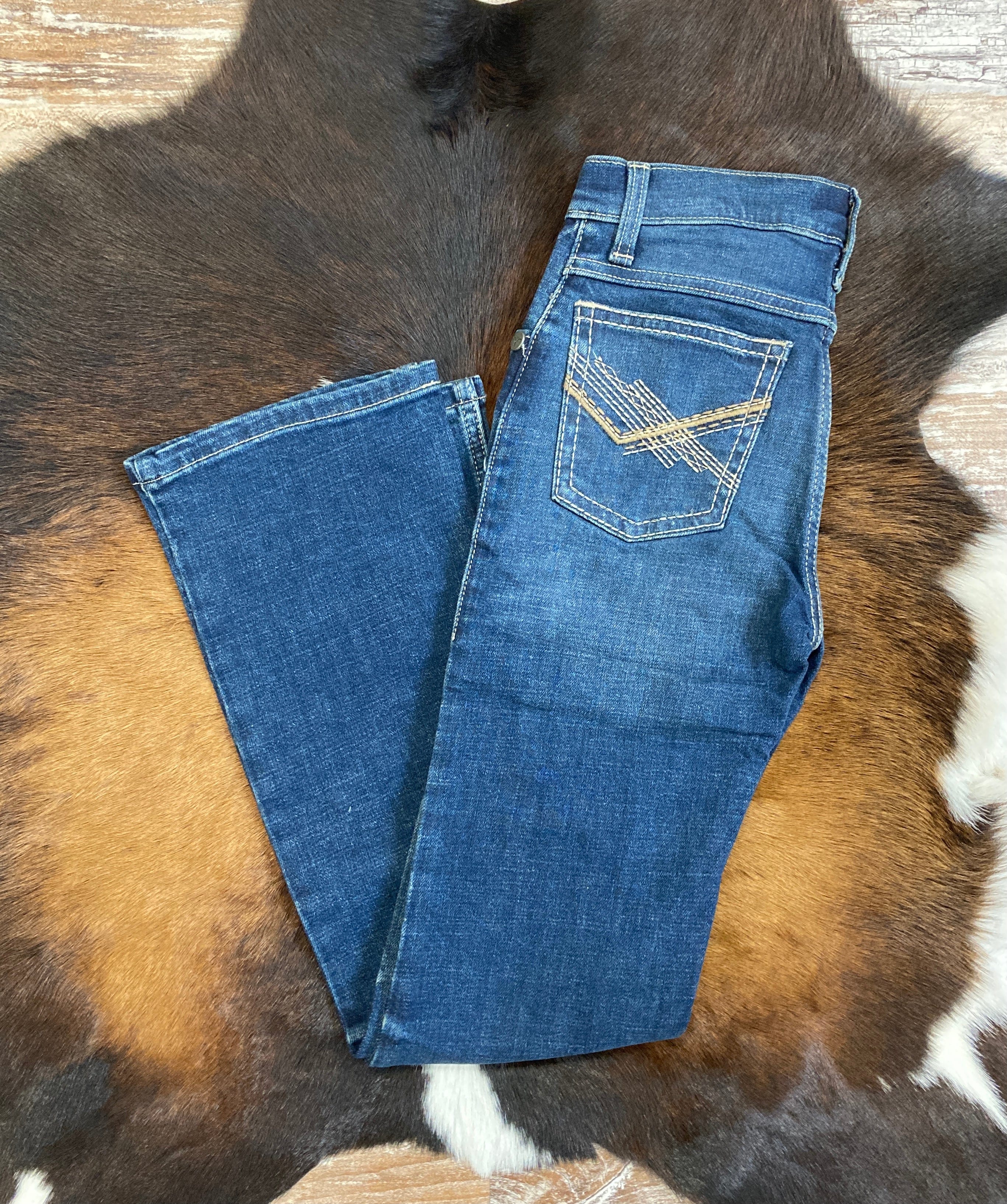 Wrangler Boys' V Boot Brumsey Jean - Durable Denim Pants for Kids, Comfortable & Stylish for School, Play & Outdoor Activities